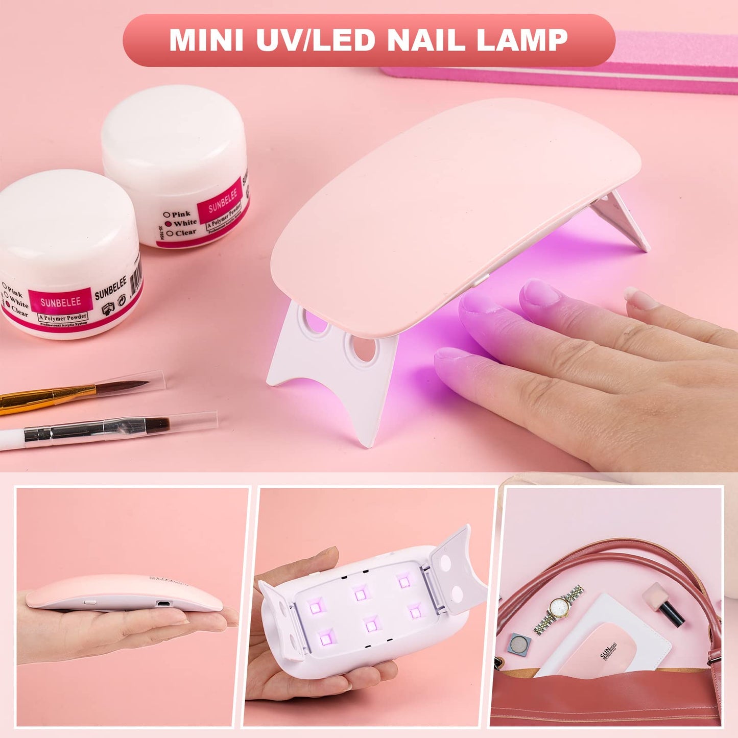 Nail Kit Set Professional Acrylic with Everything, Gel Nail Polish Kit with UV Light Acrylic Nail Kit with Drill Nail Art Tips Nail Art Decoration, DIY Nail Art Tool Nail Supplies Acrylic Nail Kit
