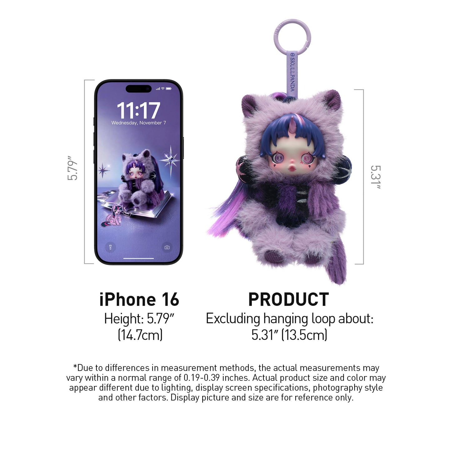 POP MART SKULLPANDA × My Little Pony Series Plush Doll Pendant, SKULLPANDA Blind Box Action Figures, Random Design Collectible Toys for Home Decor, Birthday Gifts for Girls Boys Women Men, Single Box