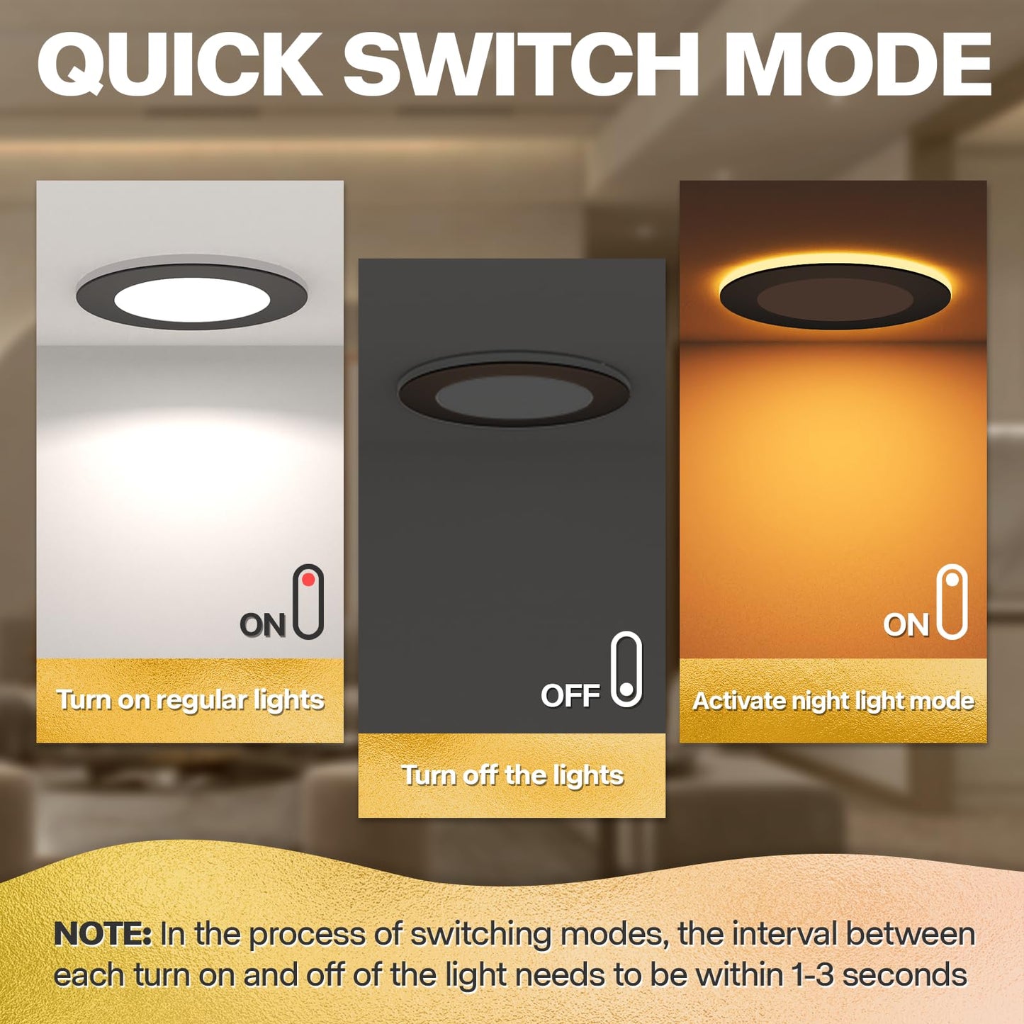 12 Pack Black Recessed Lighting 6 Inch with Night Light, 5CCT 6 Inch LED Recessed Lights 2700K-6000K Selectable, Dimmable 15W 1200LM Ultra Thin Recessed Lighting - ETL and Energy Star Certified