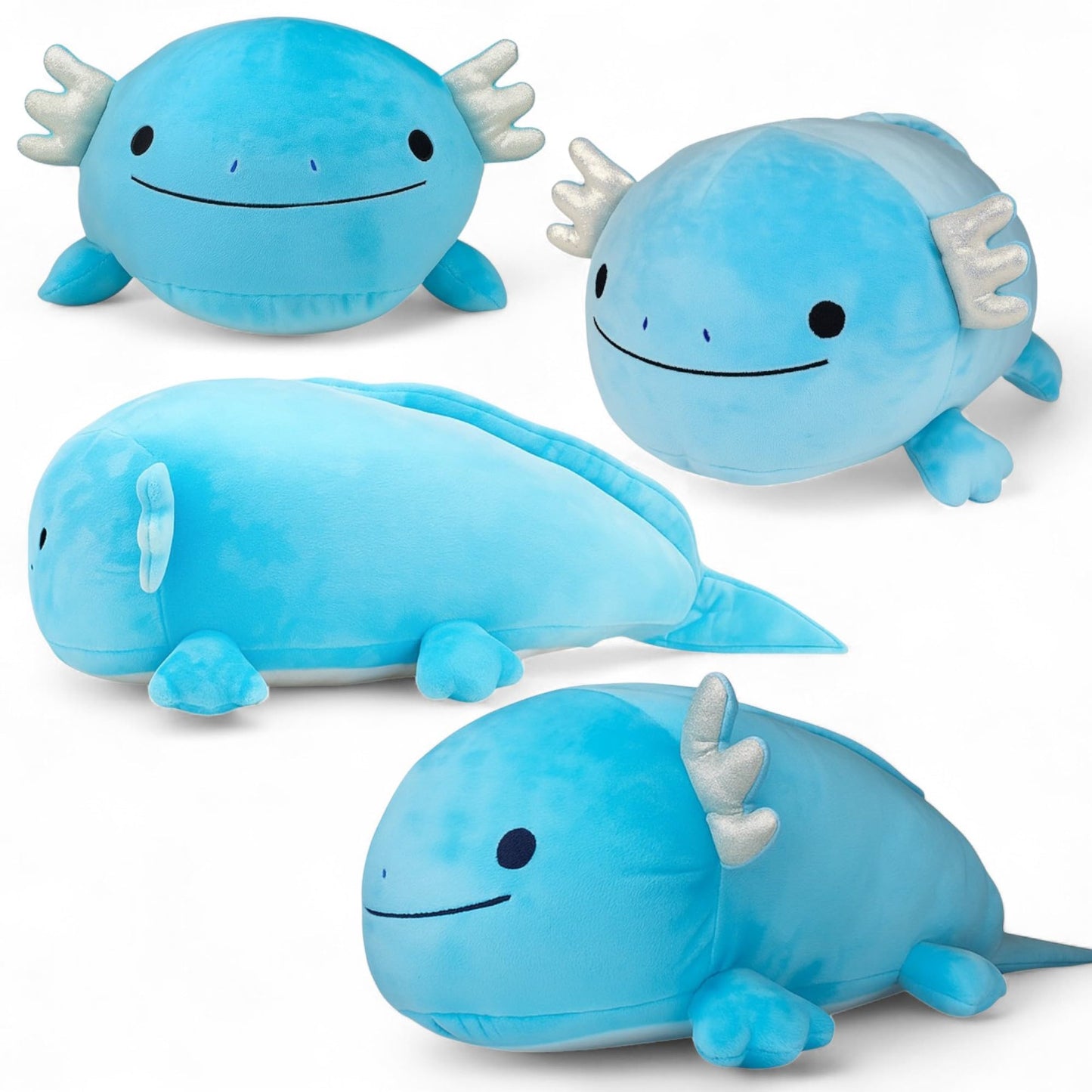 Pineapple Axolotl Plush Toy, 24" Axolotl Stuffed Animal Plushie, Giant Squish Toy, Cute Plushies Kawaii, Gifts for Kids, Girls, Boys, Toddlers (Blue)