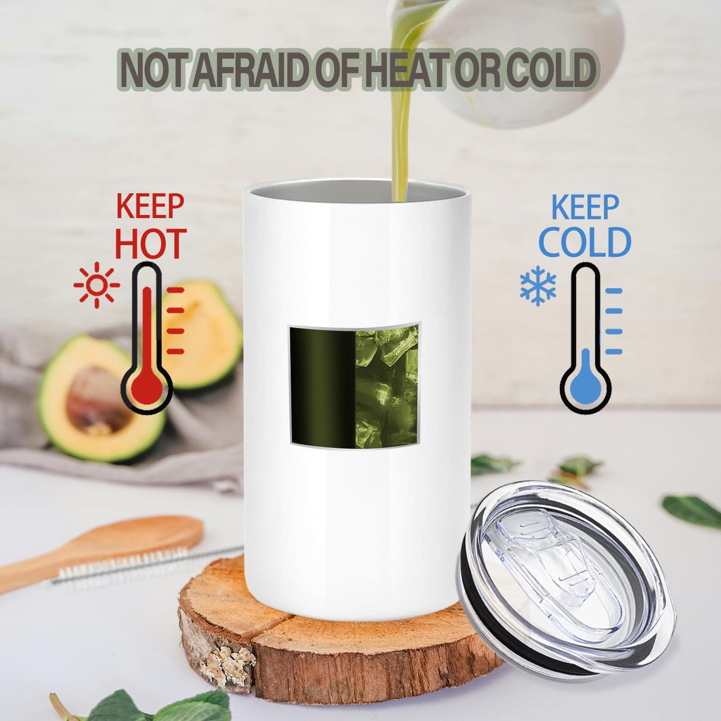 YOUKE OLA 16 Pack Sublimation Tumblers Blanks Bulk Sublimation Cups Skinny Straight Tumbler Stainless Steel Double Wall Insulated Water Bottles with Lid & Straw for DIY Gift, 12oz White