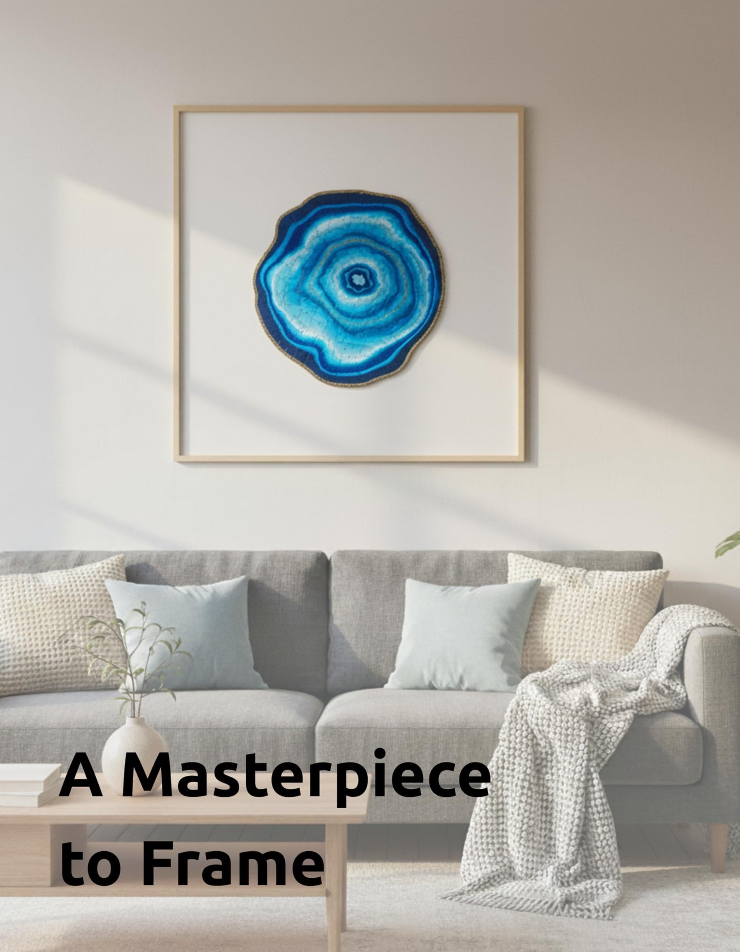 Blue Geode Puzzle – Realistic World Wooden Jigsaw Puzzle A3 Size by Sharp Brain Zone, Durable Plywood Brain Teaser, Unique Art Design,Decorative Brain Teaser Gift
