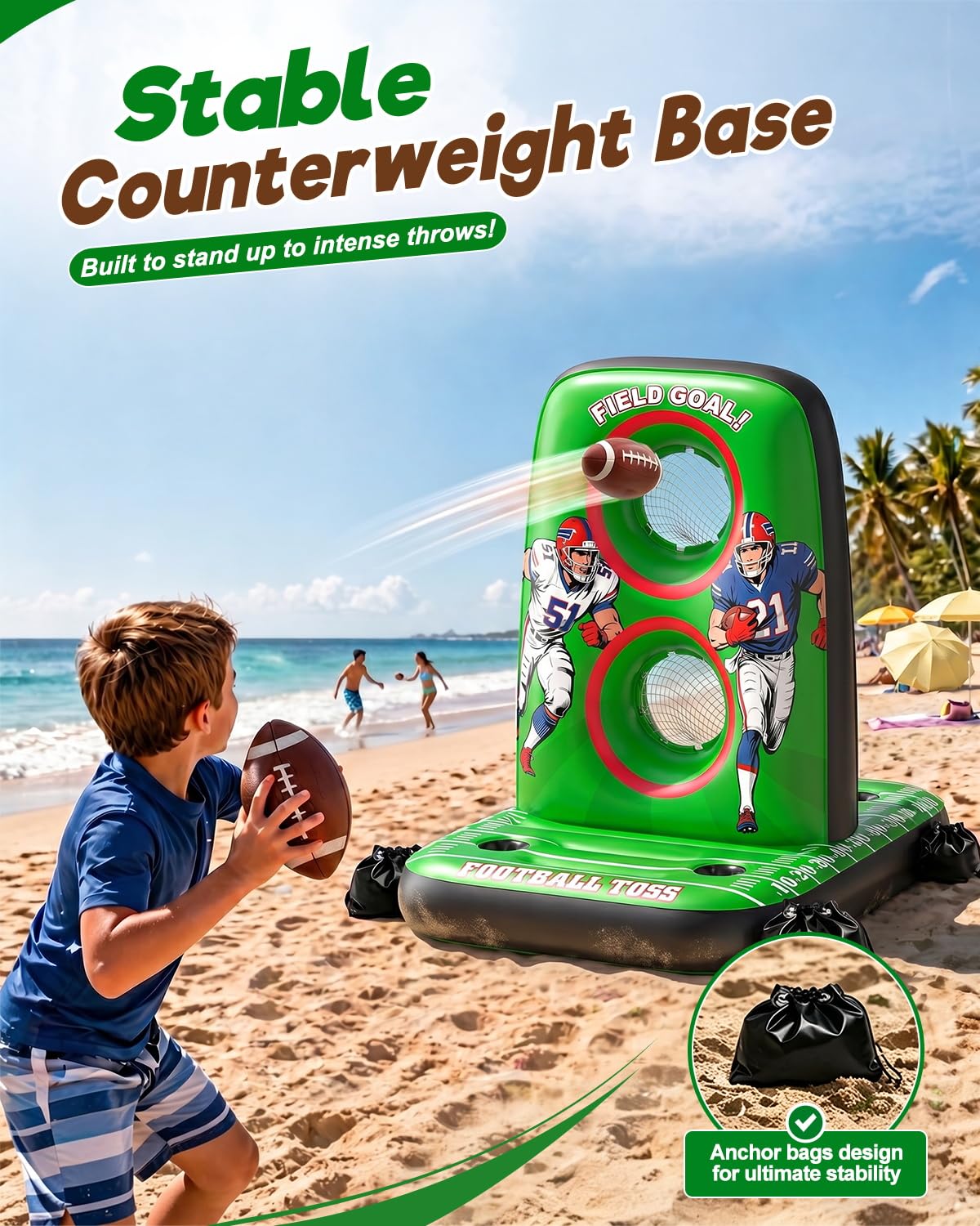 Football Target with 4 Balls & 2 Pumps Inflatable Toy