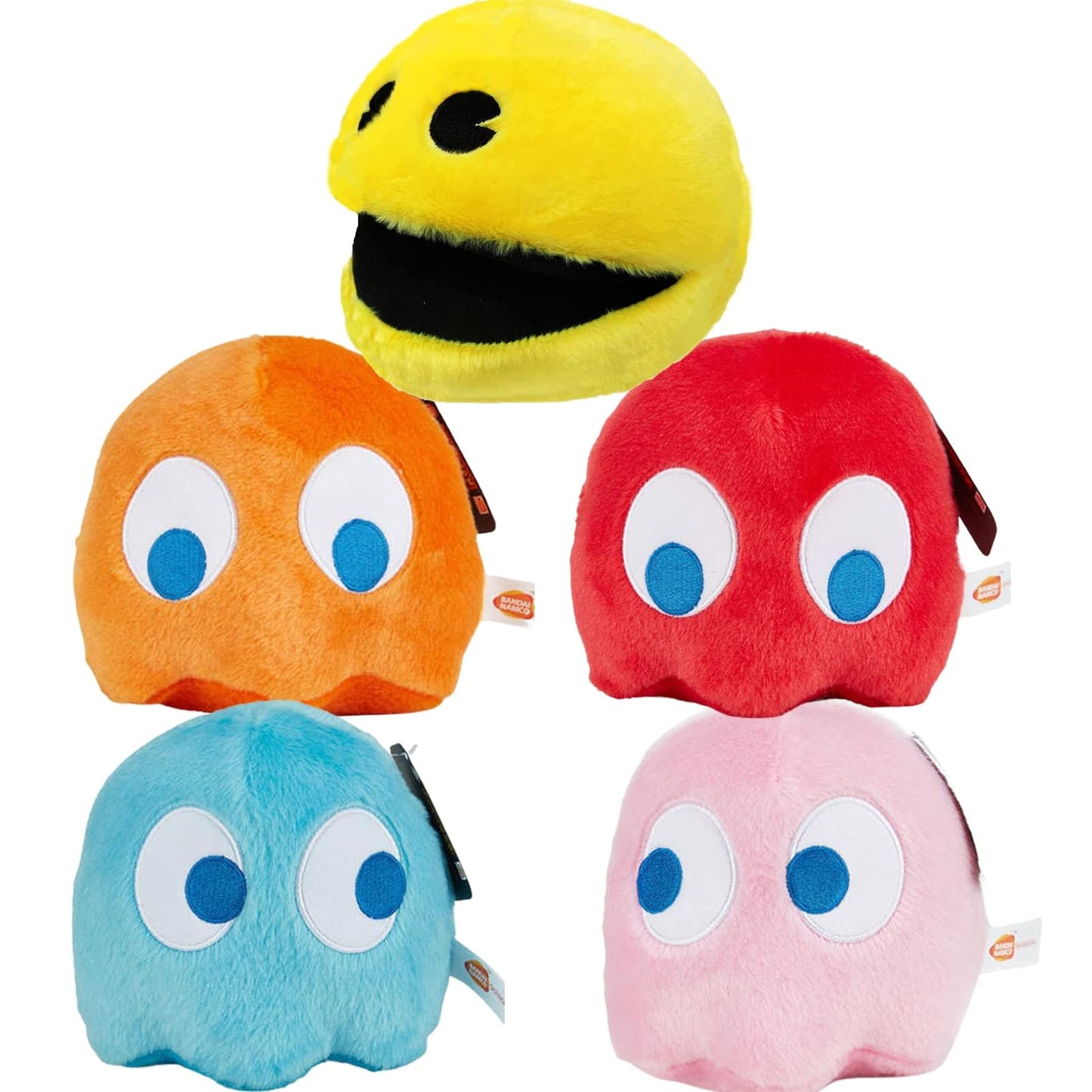 WjcnPac-Man 6inches Plush, Set of 5 Pacman Toys Can Be Used for Party Decoration, Soft and Comfortable Pacman Stuffed Animal, Suitable for Birthday Gifts, Children's Day Giftsetc.