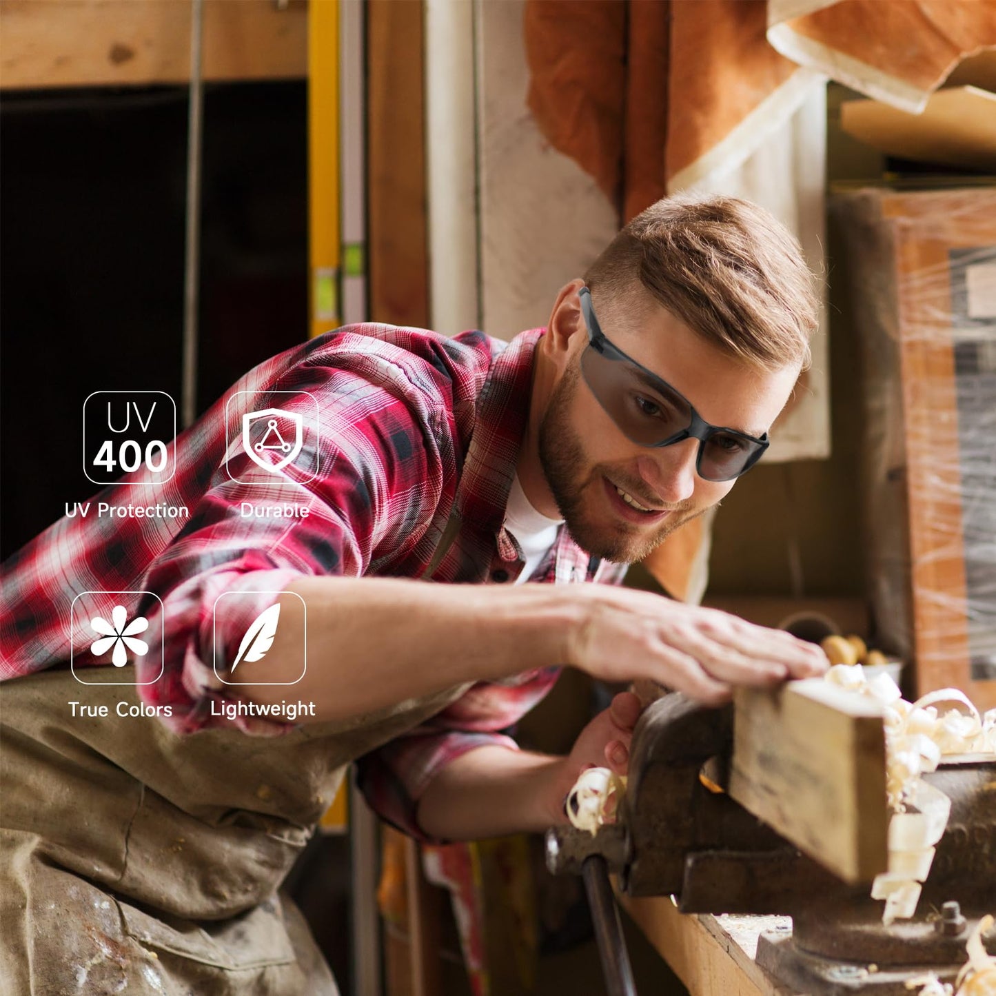 Salfboy Safety Glasses Bulk of 100 ANSI Z87.1 Protective Eyewear Scratch-Resistant for Work, Lab, Construction