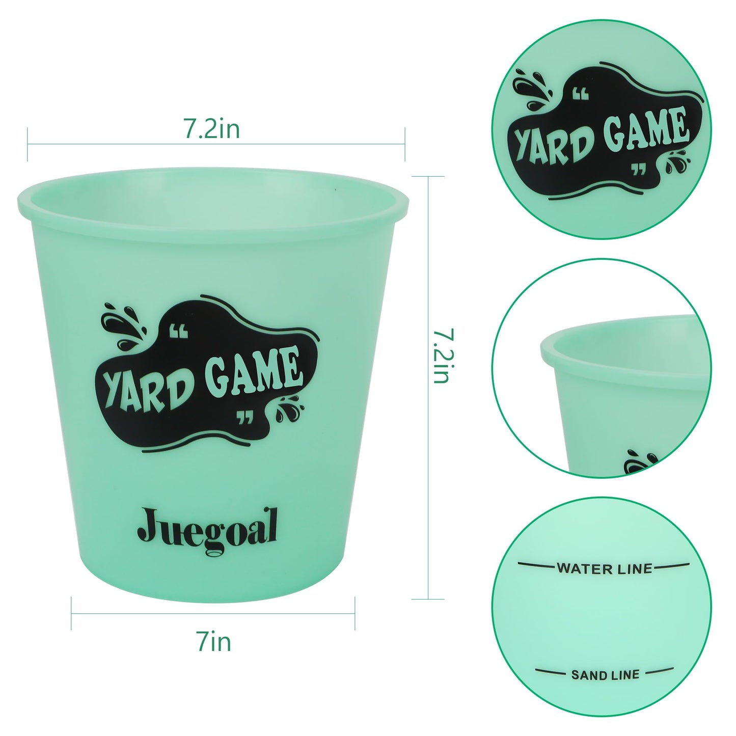 Juegoal Outdoor Toss Game Glow in Dark with Noctilucent 12 Buckets & 6 Balls, Throwing Game for Beach, Camping, Lawn and Backyard