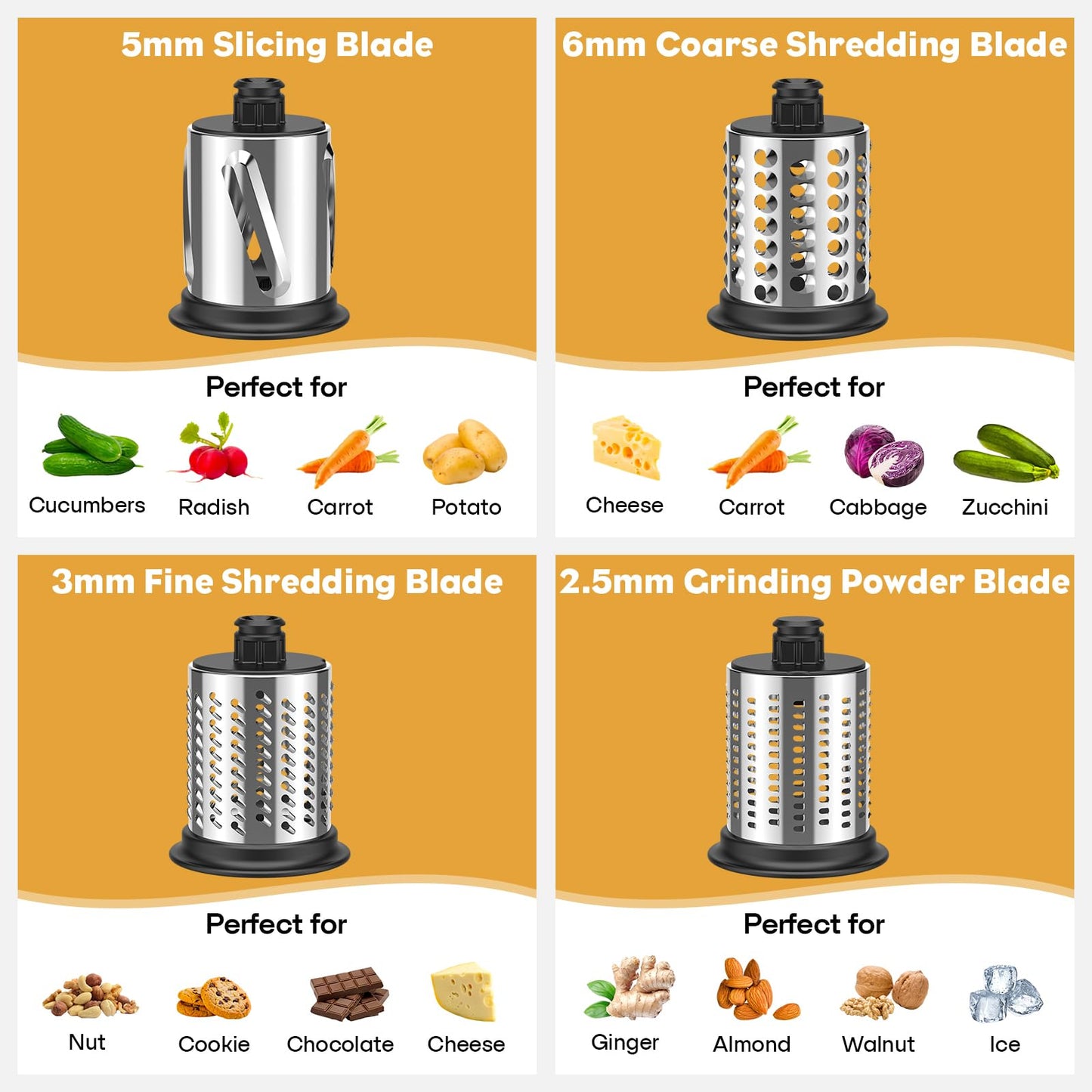 Meat Grinder & Stainless Steel Slicer Shredder Attachment for KitchenAid Stand Mixer, Meat Grinder Attachment with Sausage Stuffing Set and Cheese Grater, For KitchenAid Mixer Attachments