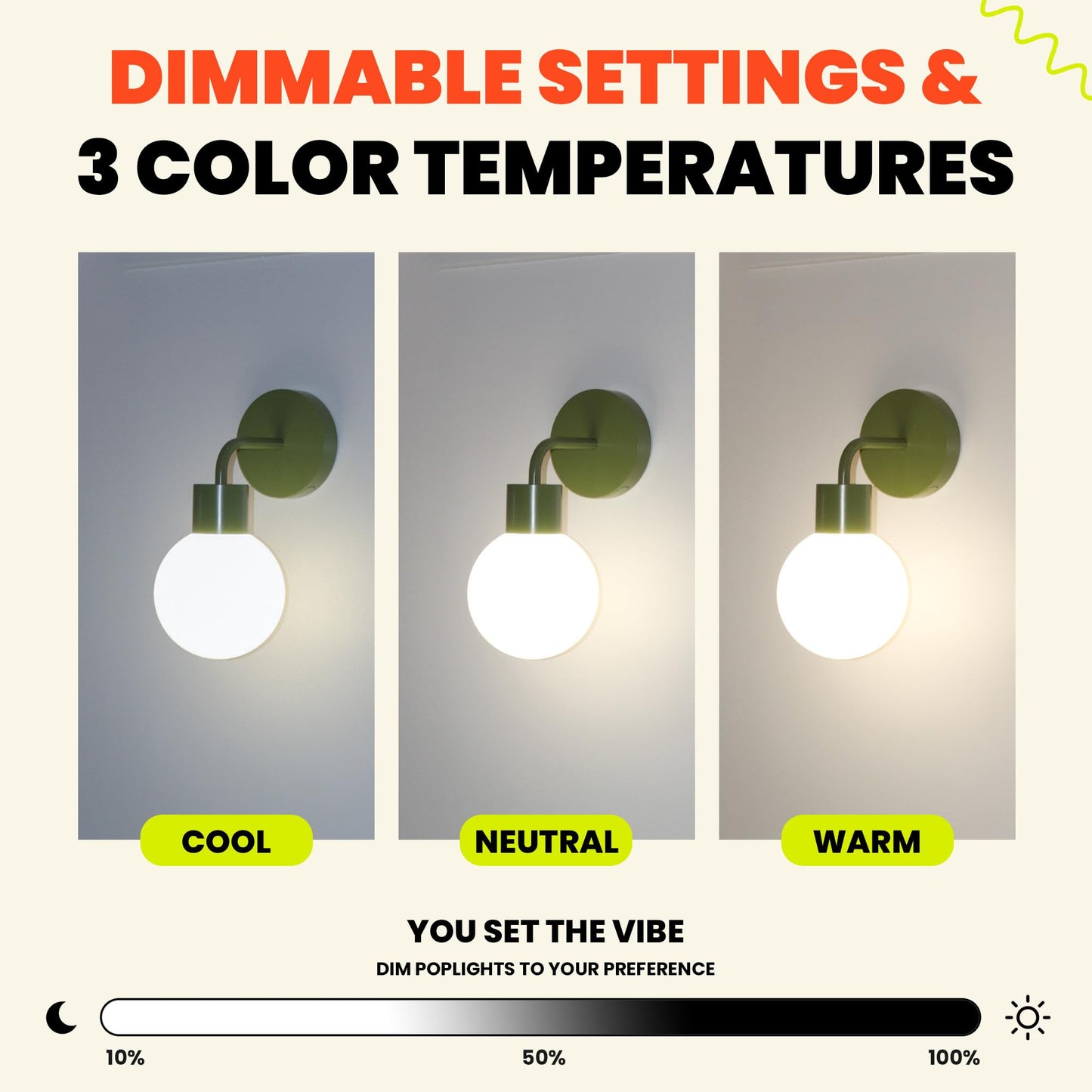 Poplight Wireless Wall Sconce (Shark Tank) Rechargeable & Dimmable LED Light w/App Control & Damage-Free Install, Moveable Modern Ambient Lighting for Elegant Home & Bedroom Decor | Sage Green
