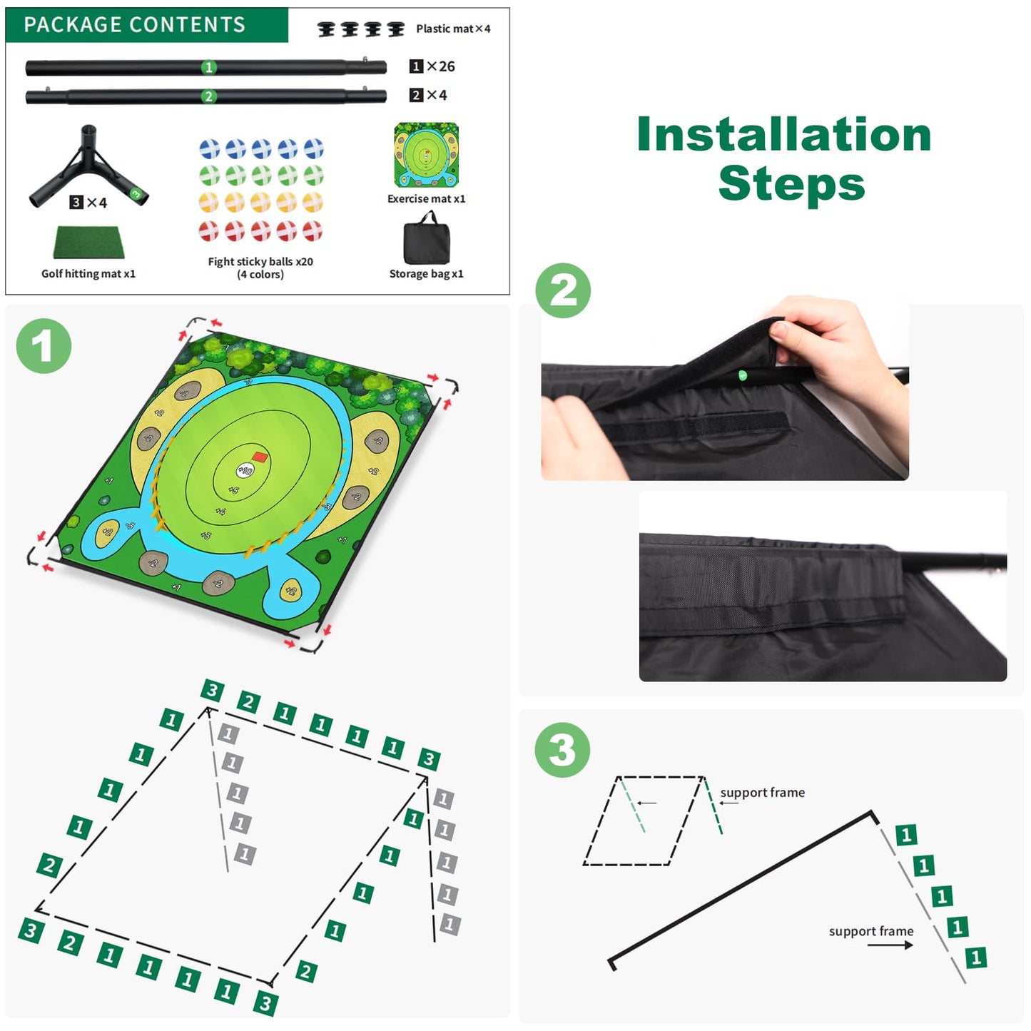 70"x70" Golf Chipping Game Practice – Portable Training Game for Indoor & Outdoor Use, Improve Short Game Accuracy for Adults, Juniors & Beginners (70"x70" Golf Chipping Game)