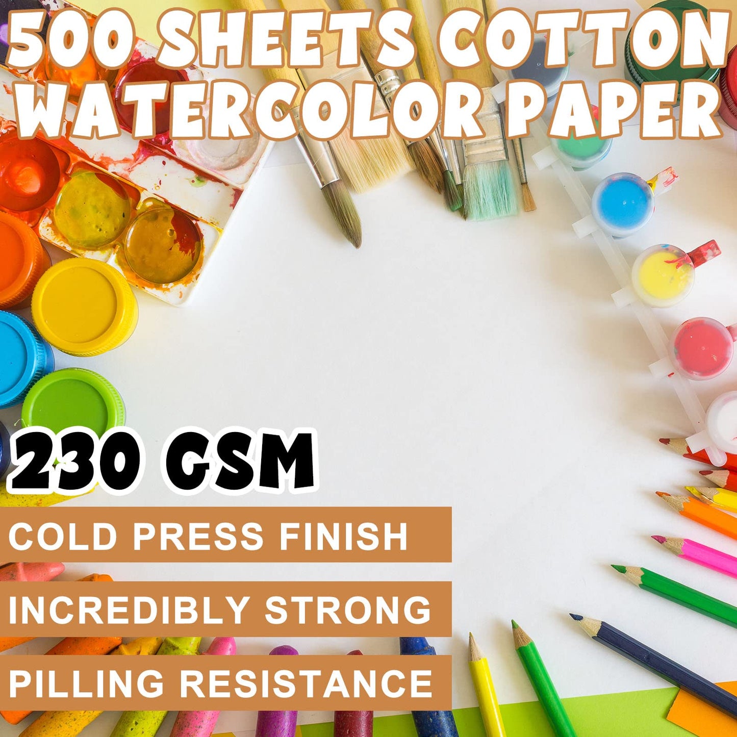 Outus 500 Sheets Bulk Watercolor Paper White Cold Press Painting Paper Cotton Paper Painting Drawing Finger Paint Sketch Art Crafts for Artist Men Women(5 x 7 Inch)
