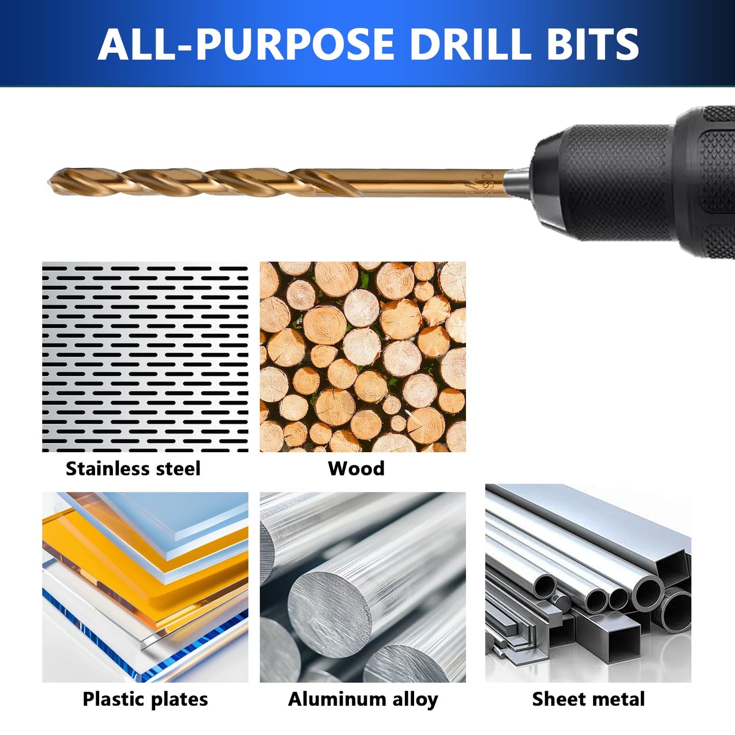 Cobalt Drill Bit Set - 29Pcs M35 High Speed Steel Twist Drill Bits for Hardened Metals, Stainless Steel, Cast Iron and Wooden Plastics with Metal Index Storage Box, 1/16"-1/2"