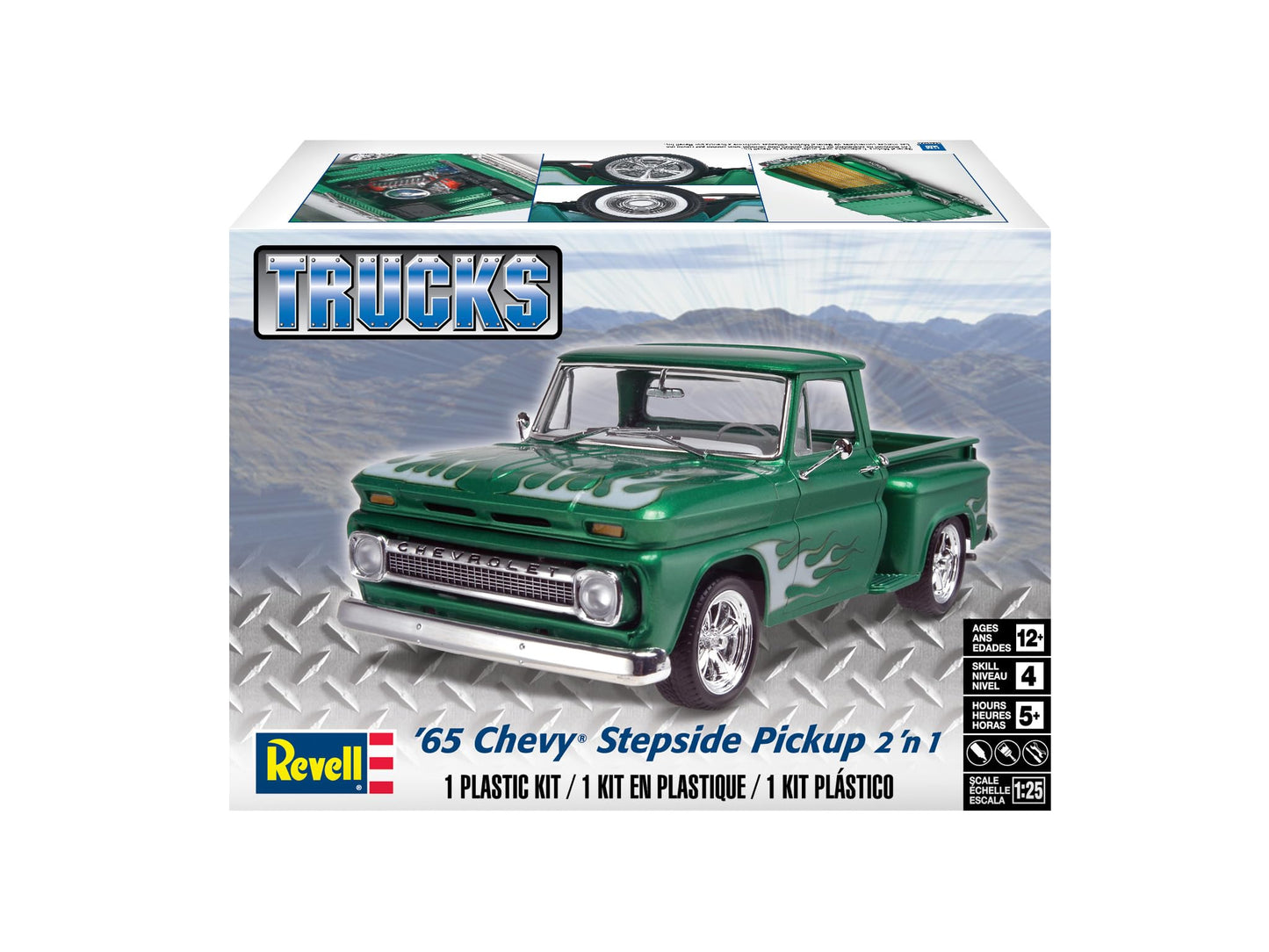 Revell 85-7210 '65 Chevy Stepside Pickup 2 'n 1 Scale 1:25 148-Piece Skill 4 Plastic Model Building Kit