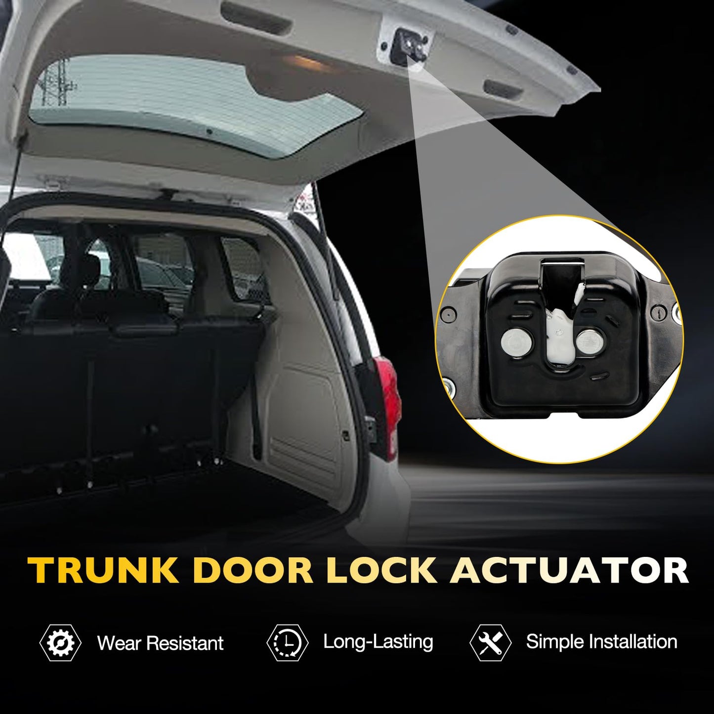 Rear Tailgate Lock Actuator Compatible with Dodge Town & Country, Grand Caravan, Journey, Commander, Ram C/V Trunk Liftgate Latch Actuator Replaces#4589243AA 4589243AG