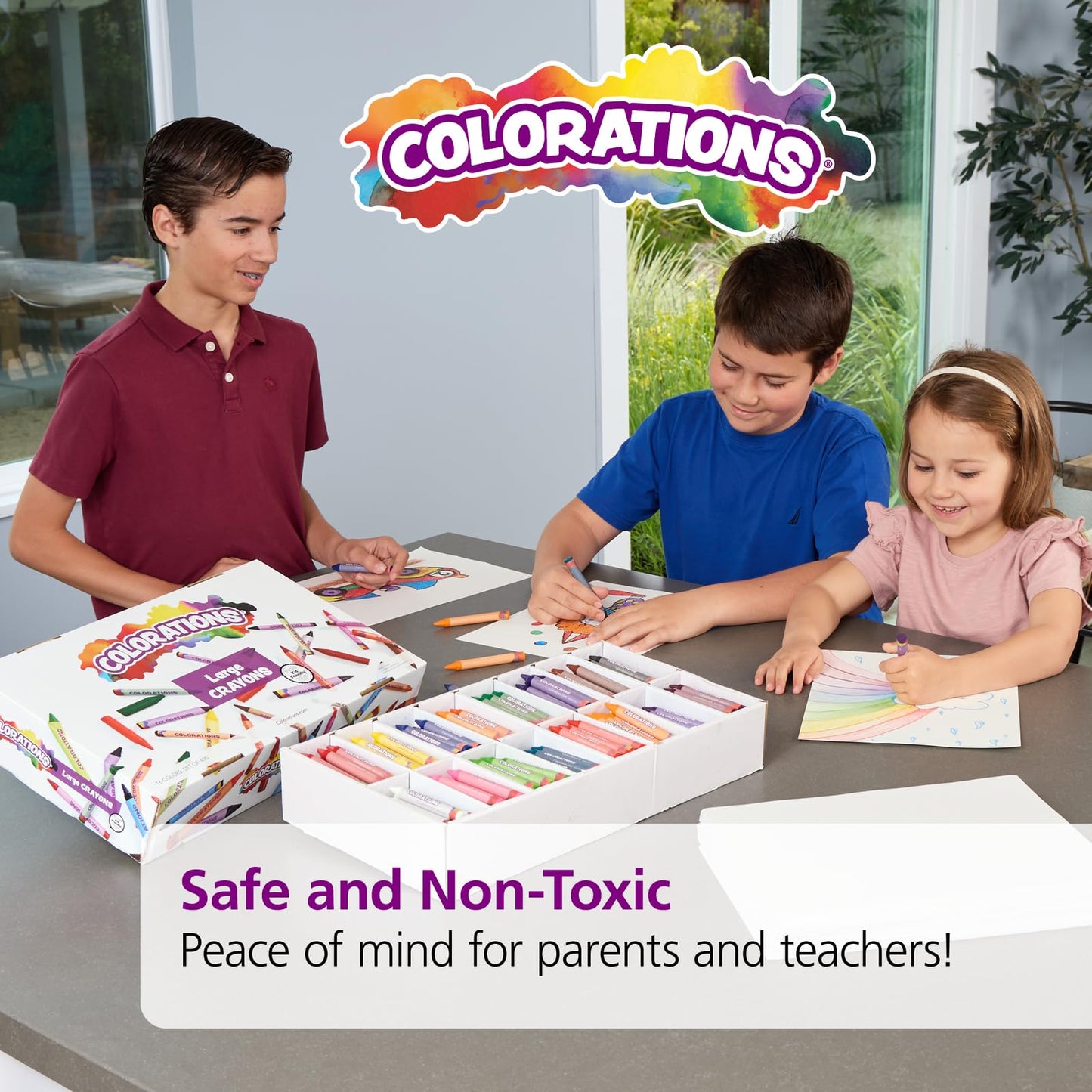 Colorations Large Crayon Classroom Pack, 400 Count, 16 Colors, Non-Toxic, Kids School Supplies - Bulk Jumbo Crayons for Toddlers, Arts and Crafts