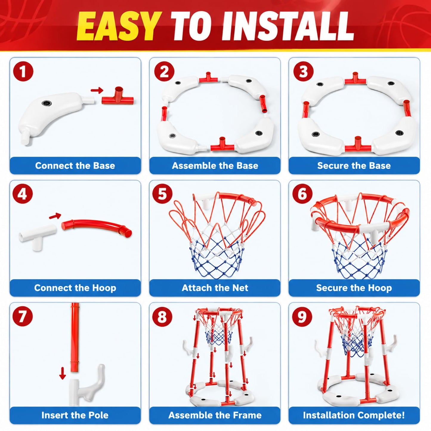 Water Basketball Hoop (red)