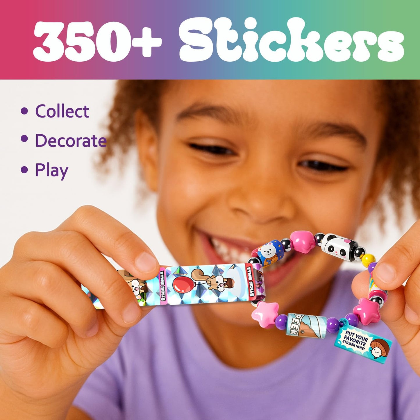 Sticker Bracelet Set | Includes 80 Mini Stickers & 2 Mystery Rolls | Over 1000 Collectible Designs | Wearable Toy for Kids