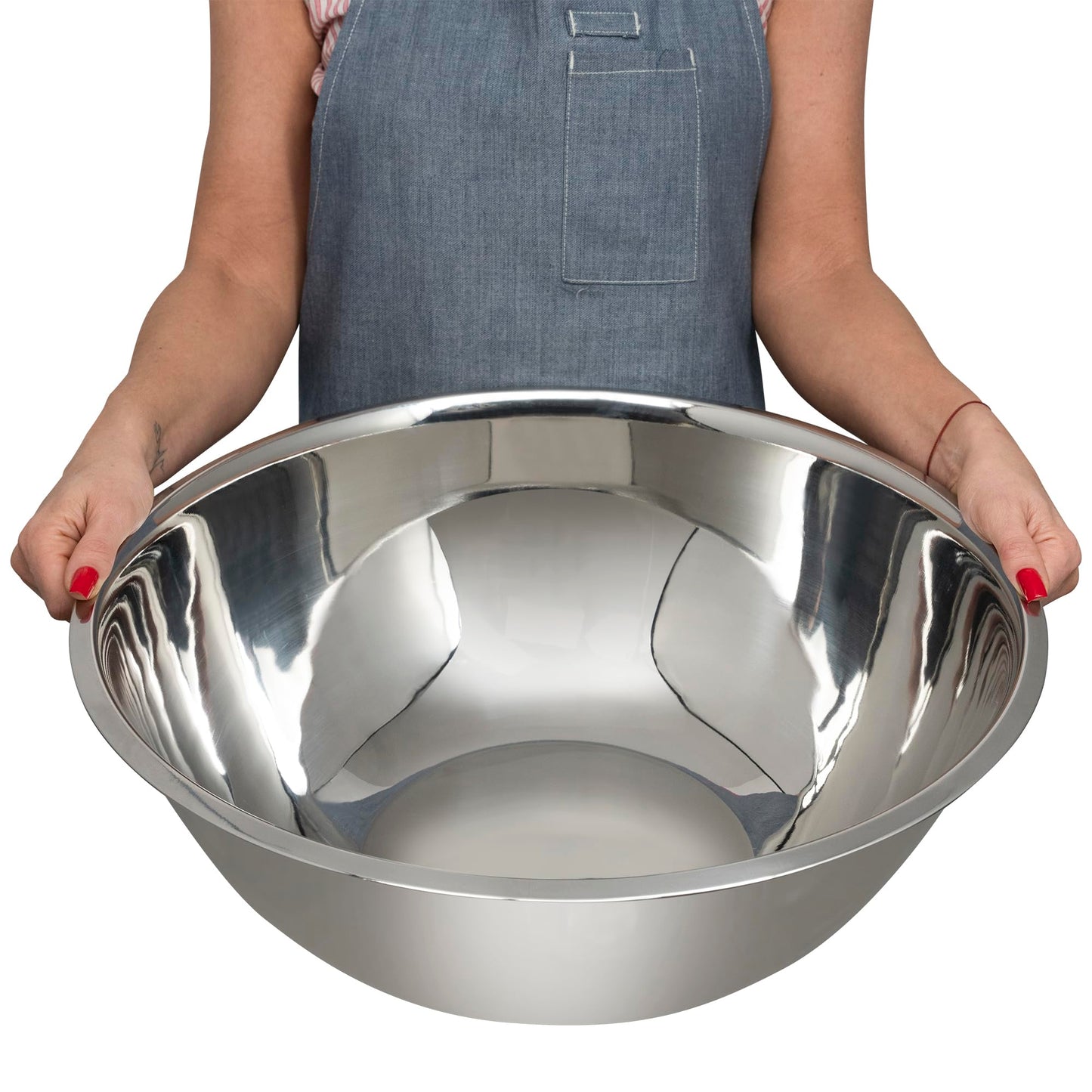WHYSKO® Large Mixing Bowls, Set of 3 Stainless Steel 16 Quart Bowls for Restaurants, Food Service, Caterers and Home Kitchen Use, Rust Proof Bowls Great for Meal Prep, Baking, Serving, Food Storage
