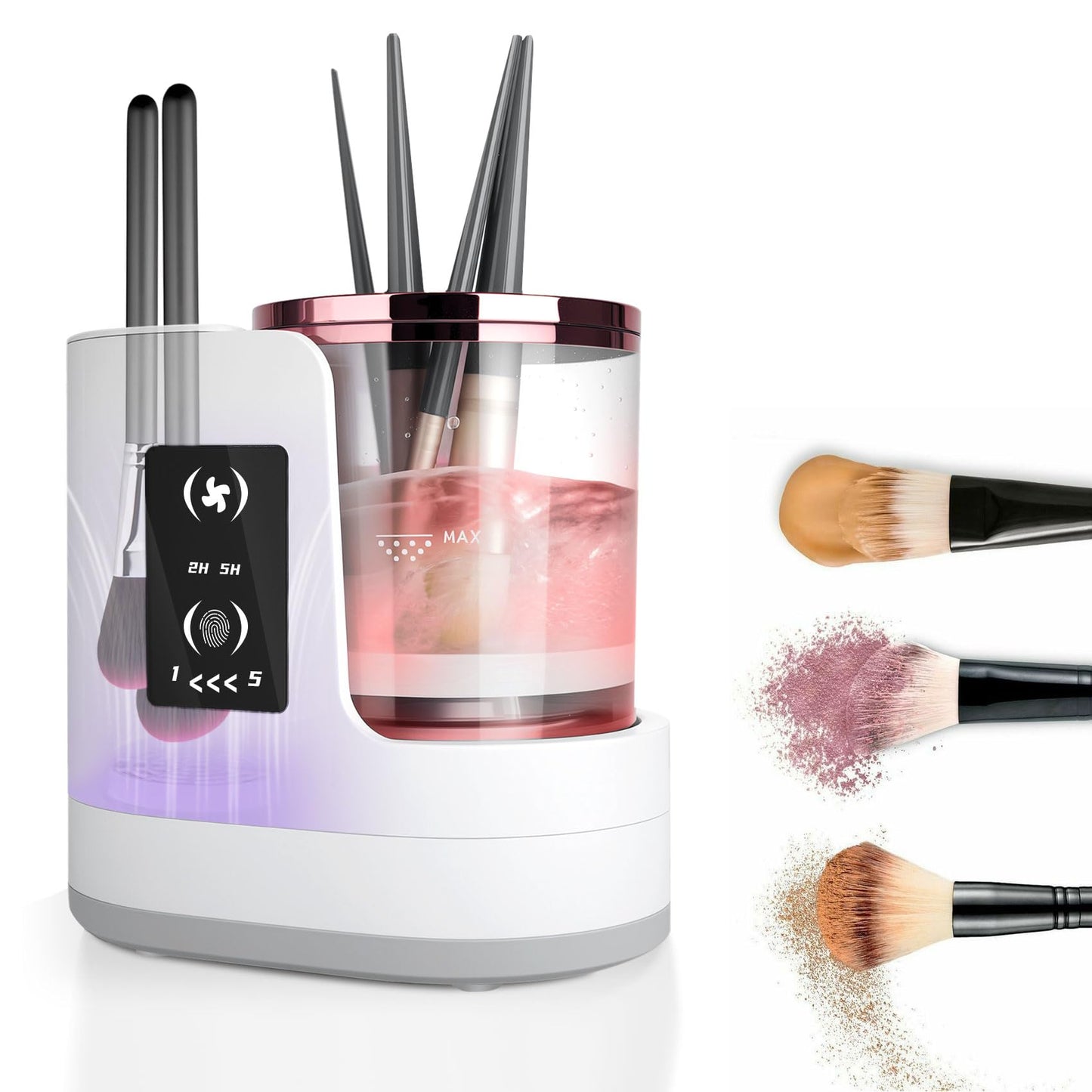3 IN 1 Makeup Brush Cleaner machine Machine With Make up Brush Dryer- USB Electric Makeup Brush Cleaner. Automatic Washer Cosmetic Brushes Cleaner Tool for All Size Beauty Blender Brush Set, Contour