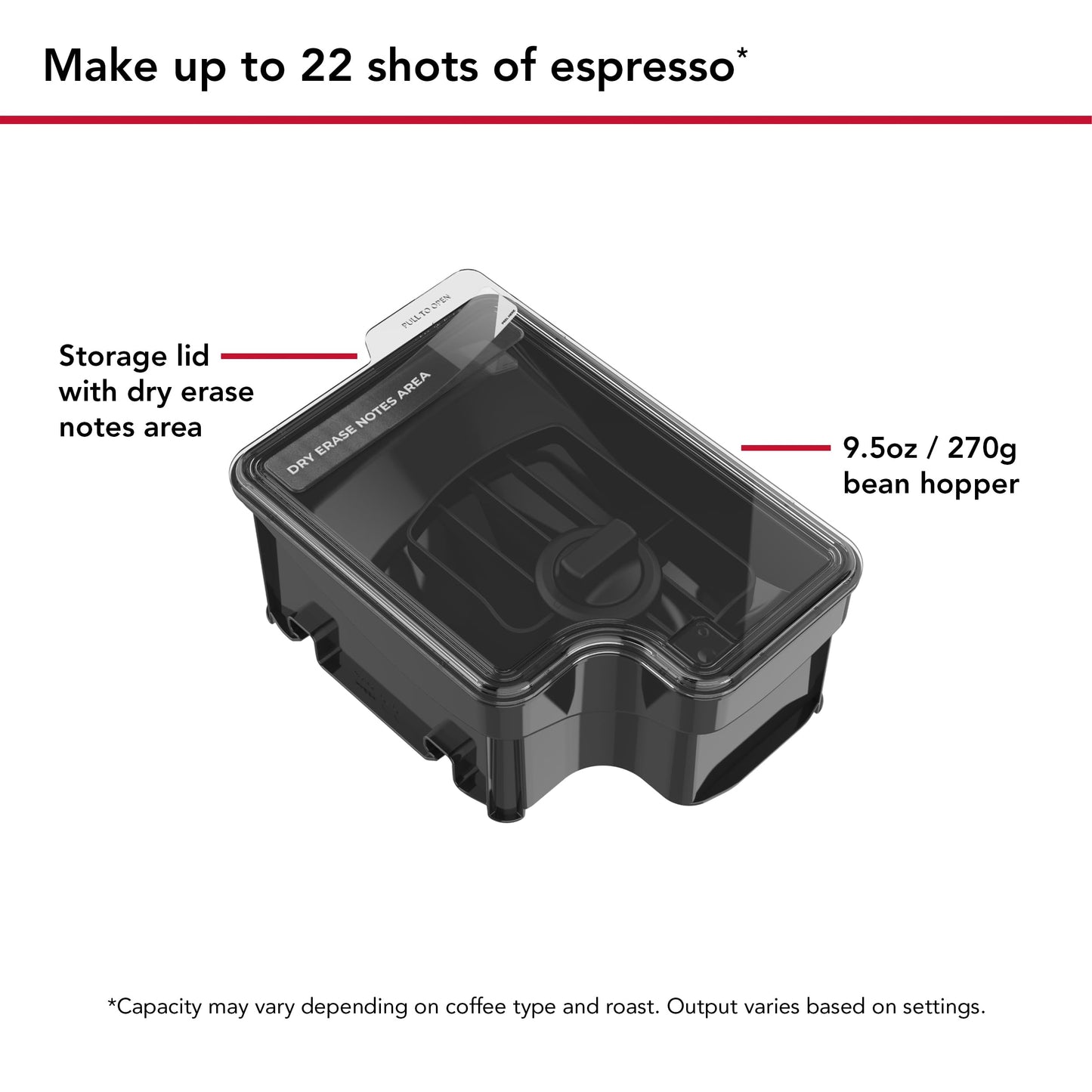 KitchenAid 9.5 Oz. Removable Bean Hopper with Lid for KitchenAid Fully Automatic Espresso Machines