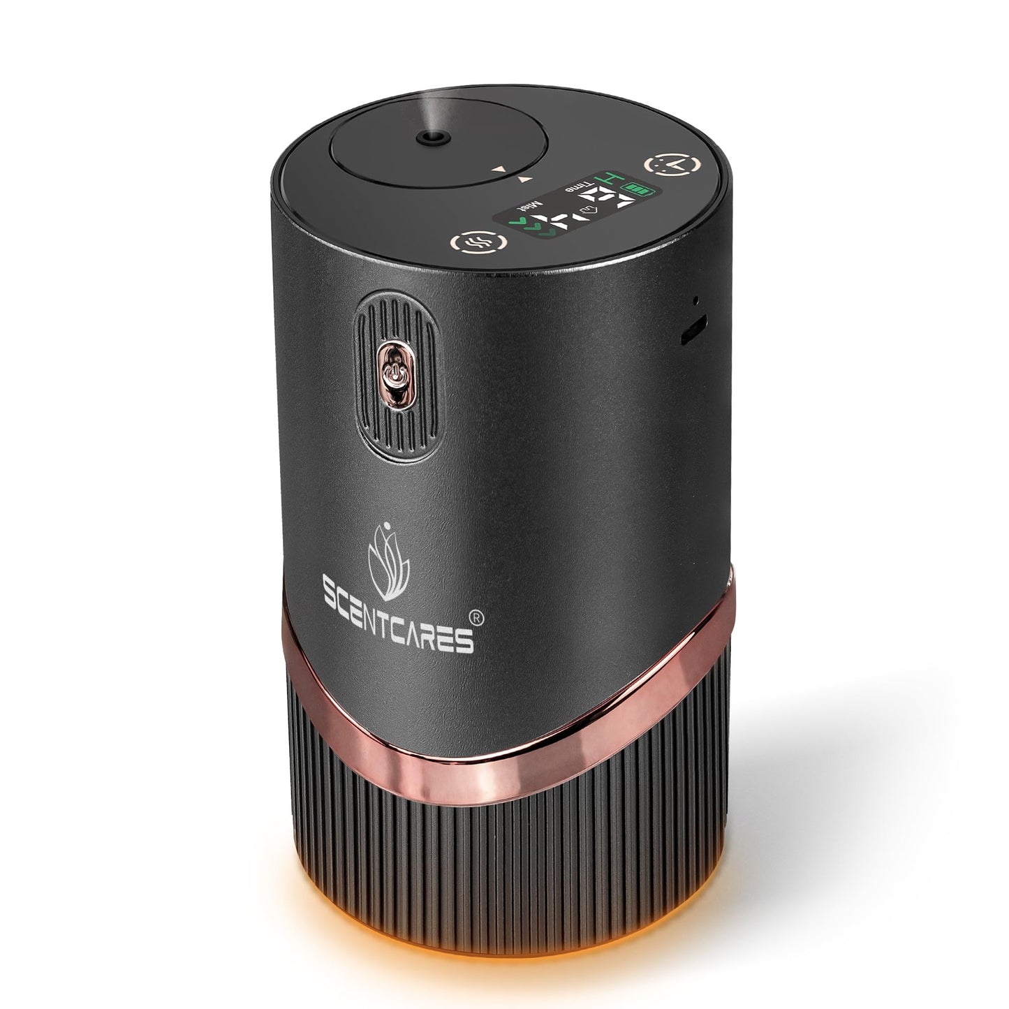 Waterless Diffuser for Essential Oil, Waterless Diffuser - Car Diffuser with Warm LED, Automatic Power-Off, Multifunction 4 Cold Mist & Timer 1/2/4/6H