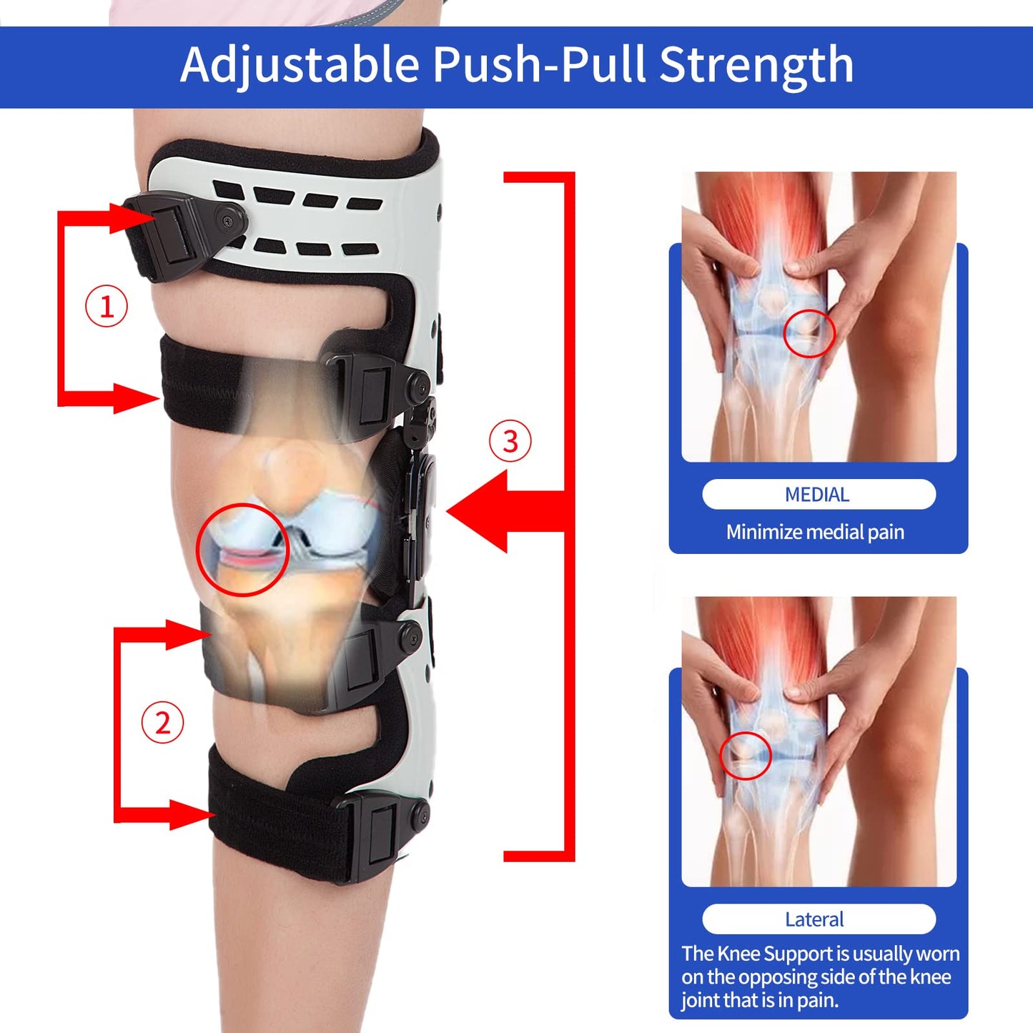 Mathgetin OA Unloader Knee Brace, OA Knee Brace Medial Unloader Knee Support for Osteoarthritis, Arthritis Pain, Avascular Necrosis, Bone on Bone Knee Joint Pain and Degeneration