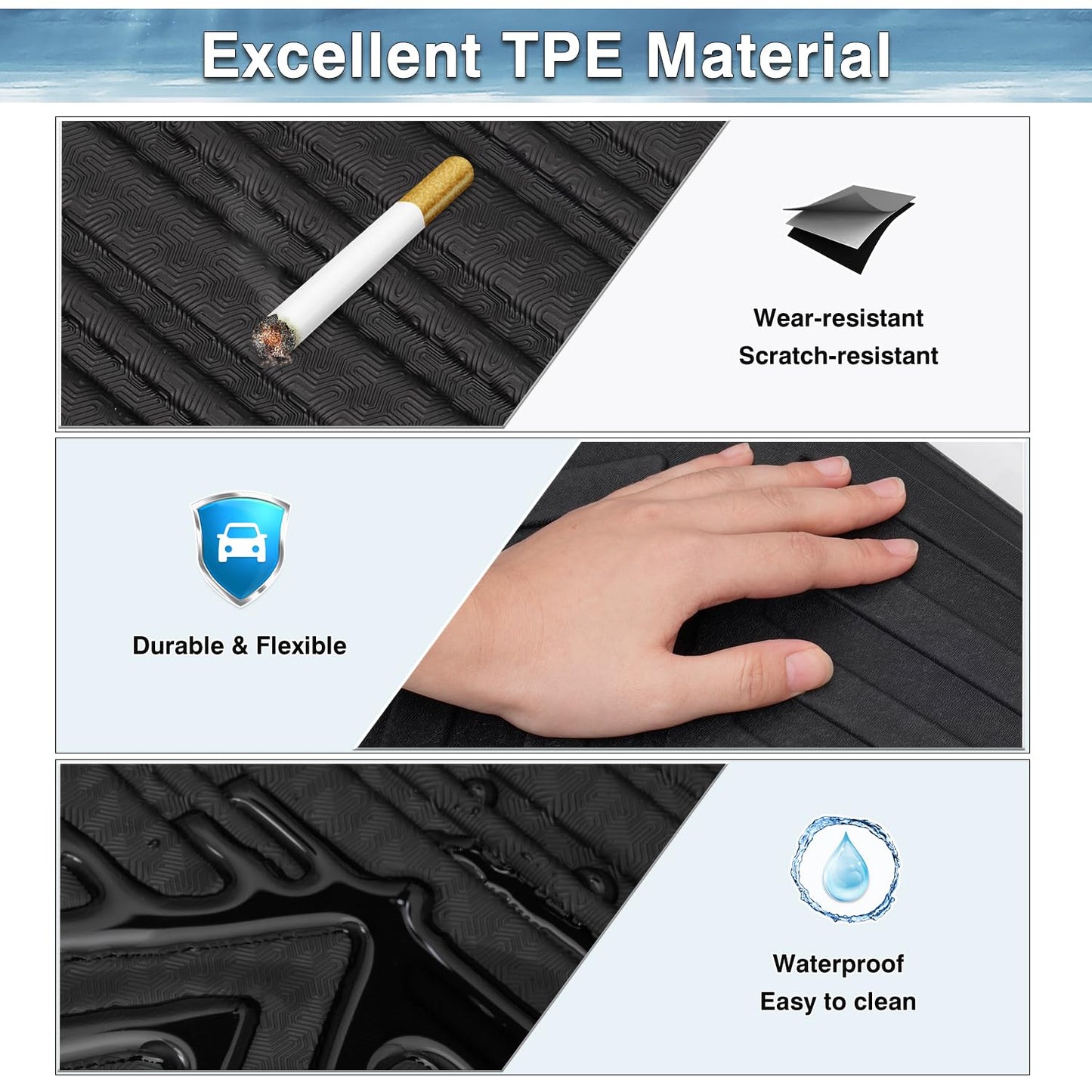 Mixsuper Custom Fit for Floor Mats 2015-2021 Ford Transit 150/250/350 (No Transit Connect) All Weather Floor Liners 1st Row 1 Piece