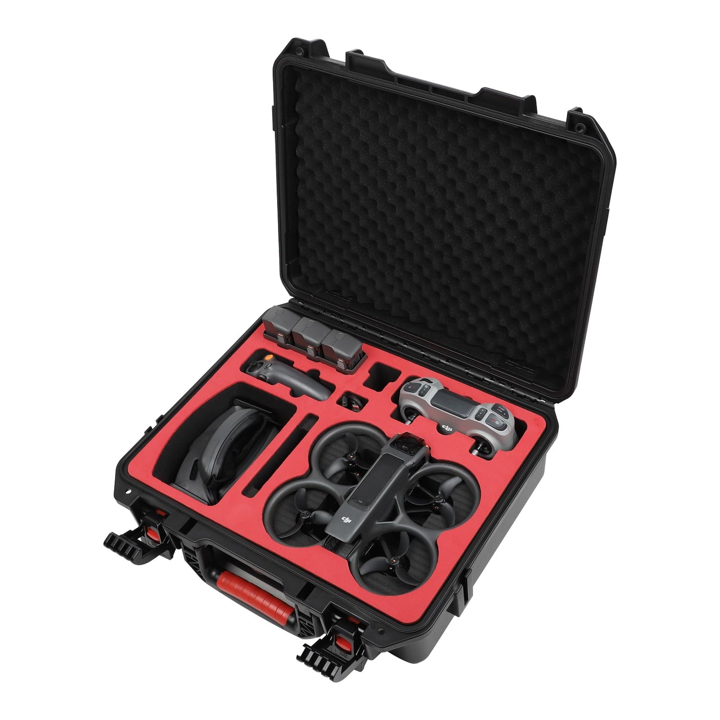 Drogear Waterproof Hard Case for DJI Avata 2 Fly More Combo | Fits DJI Goggles 3 / RC Motion 3 / FPV Remote Controller 3 and Accessories | Up to 8 Batteries | Shockproof, Dustproof