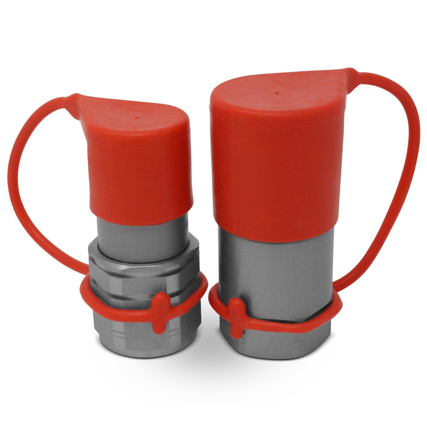 Summit Hydraulics 3/4" SAE Skid Steer Compatible with Bobcat Flat Face Hydraulic Quick Connect Couplers/Couplings Set w/Dust Caps, 2 Sets