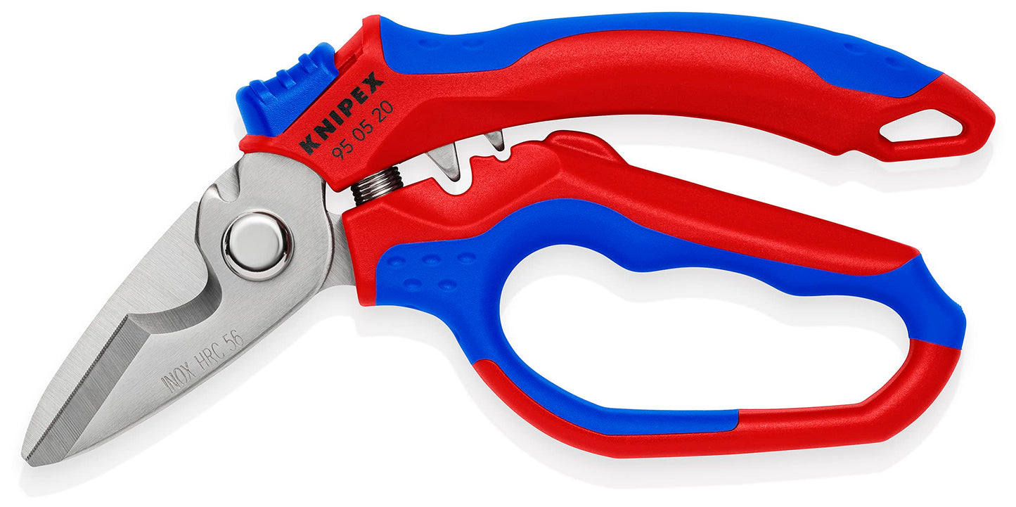 KNIPEX Tools Stainless steel 95 05 20 US Angled Electricians' Shears, 6-1/4", Red/Blue