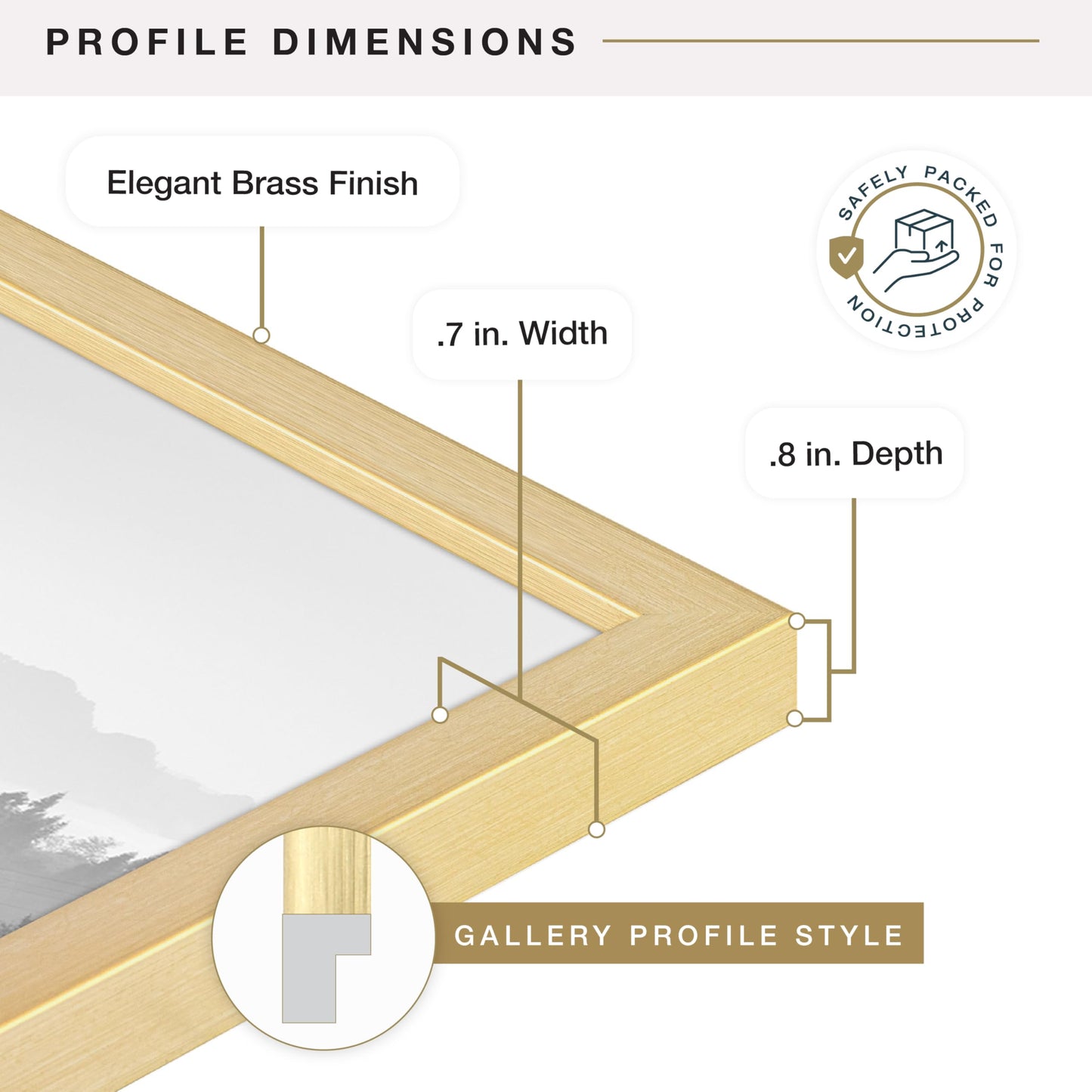 MCS Foundation 20x30 Poster Frame Traditional Brass, Vertical & Horizontal Wall Hanging Large Picture Frame for Photos, Posters & Art Prints (1-Pack)
