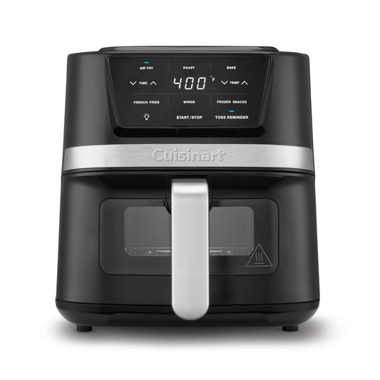 Cuisinart Air Fryer, 2.6-Quart Compact Basket Fryer with 3 Cooking Functions to Air Fry, Roast, and Bake, 3 Airfryer Presets, Dishwasher-Safe Parts, AIR-80, Stainless Steel & Black
