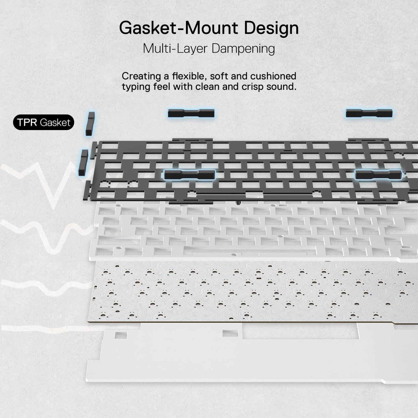 Redragon K649 PRO 78% Wireless Gasket RGB Gaming Keyboard, 3-Modes 82 Keys Full-Transparent Mechanical Keyboard w/Hot-Swap Socket, Noise Dampening Layer x 5, Translucent Custom Switch
