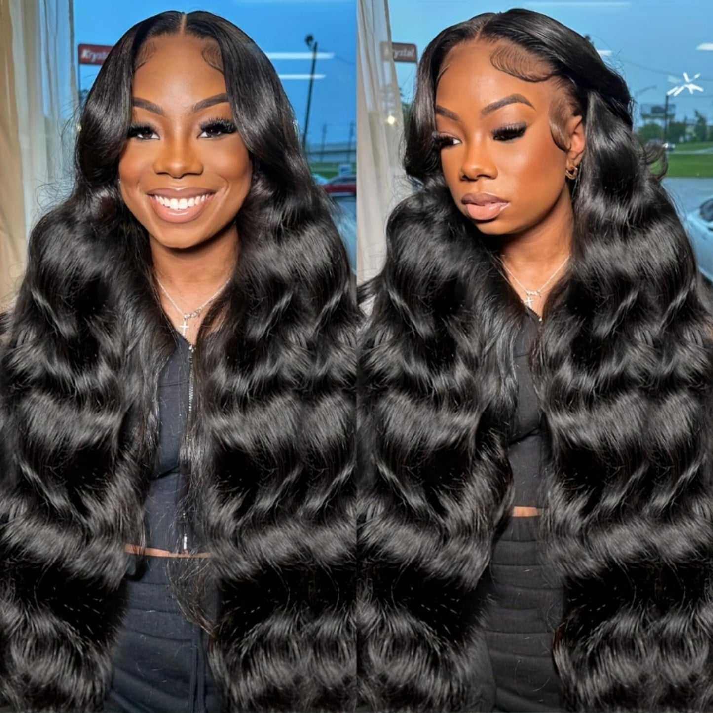 kolyula 30 Inch 13x6 Lace Front Wigs Human Hair 180% Density Body Wave Lace Front Wigs Human Hair Pre Plucked HD Lace Front Wigs Glueless Human Hair Wigs with Baby Hair Natural Black