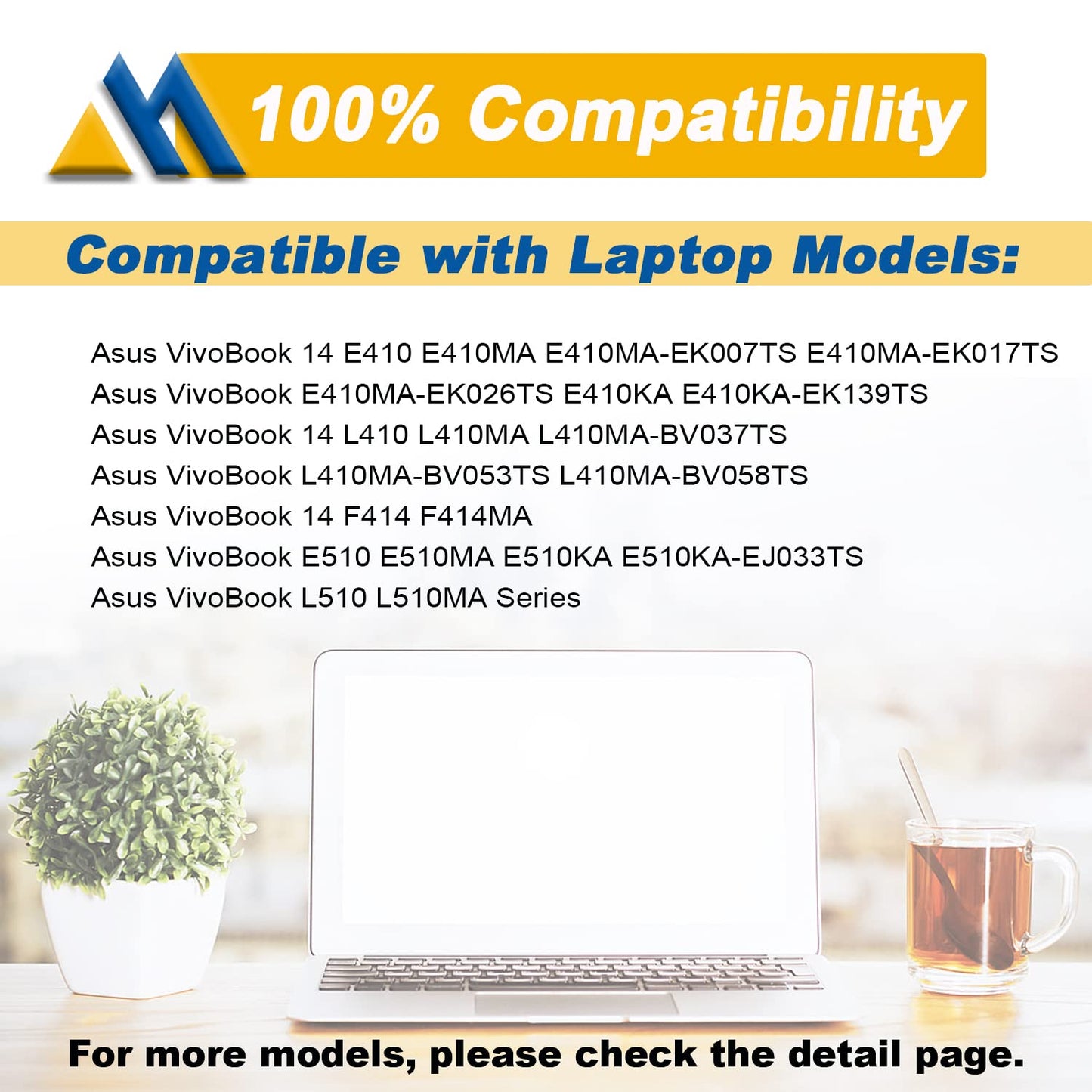 B31N1912 C31N1912 Laptop Battery Replacement for ASUS VivoBook asus 14 E410M E410MA L410M L410MA E410KA F414MA E510MA E510KA L510MA R522MA L410MA L410MA-BV058TS L510ma-wb04 E510KA-EJ033TS 11.55V 42Wh