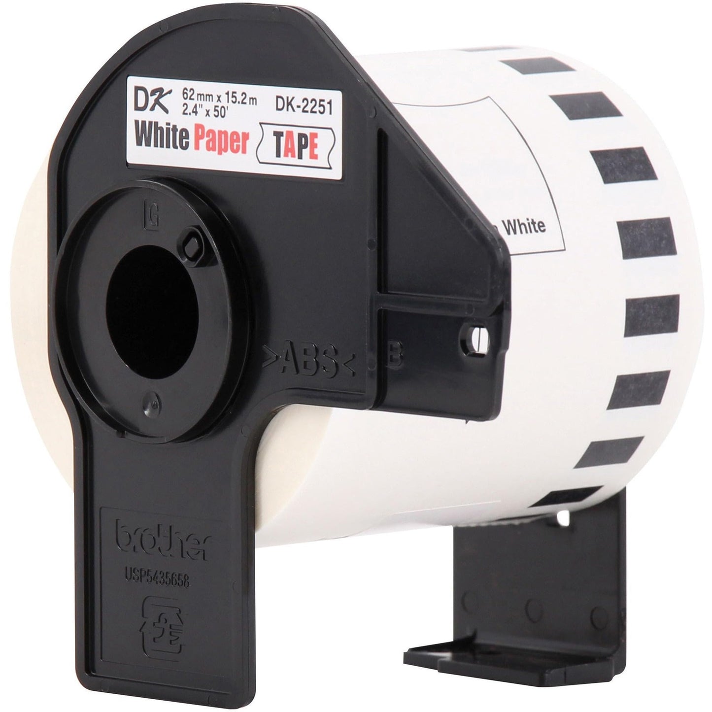 Brother Genuine DK-2251 Continuous Length Replacement Labels, Black/Red Label on White Paper Tape, Engineered with Excellence, 2.4” x 50 feet, 1 Roll per Box