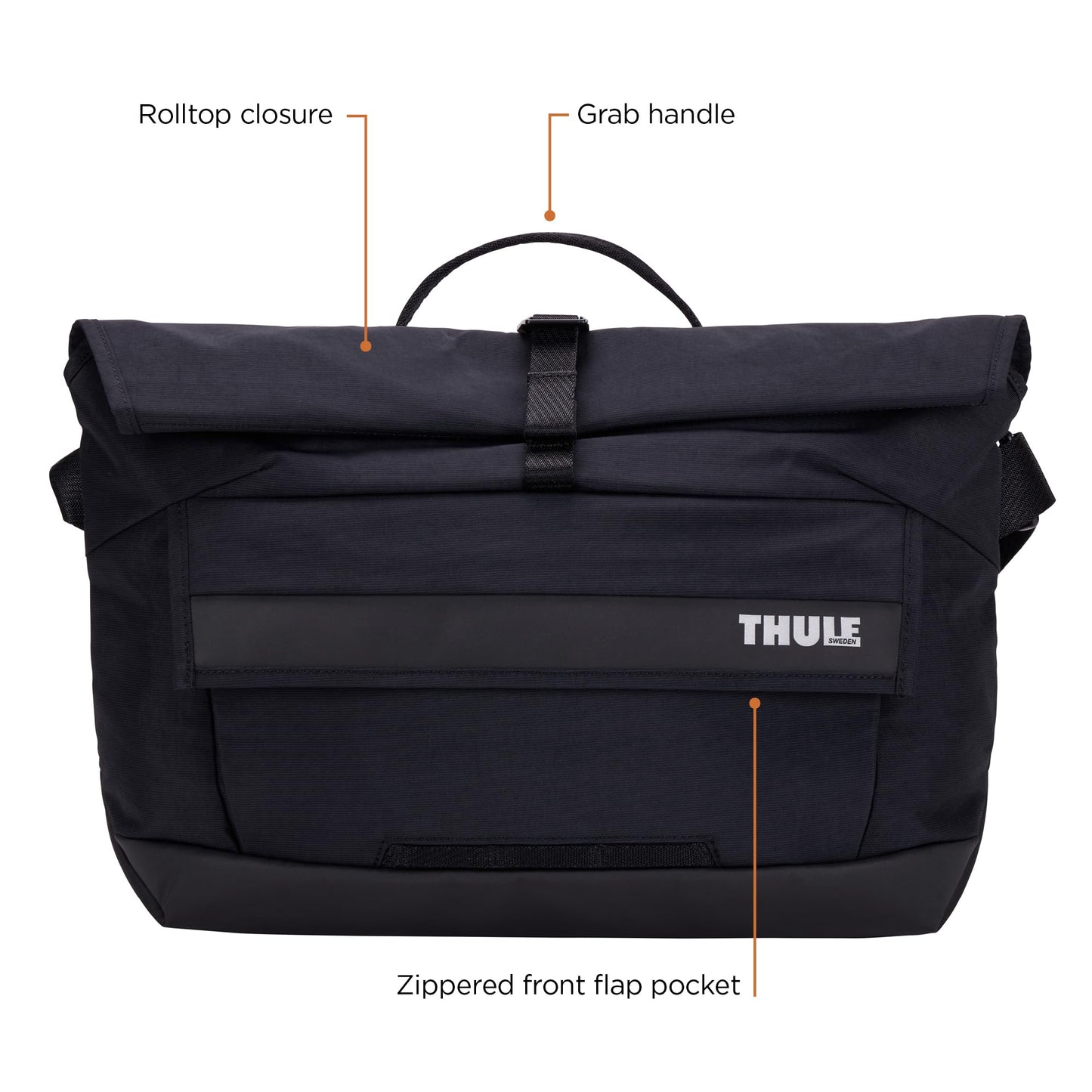 Thule Paramount 14L Crossbody Bag - Crossbody Bag for Women and Men - Padded Laptop Sleeve fits 14" Laptop or Tablet, Black