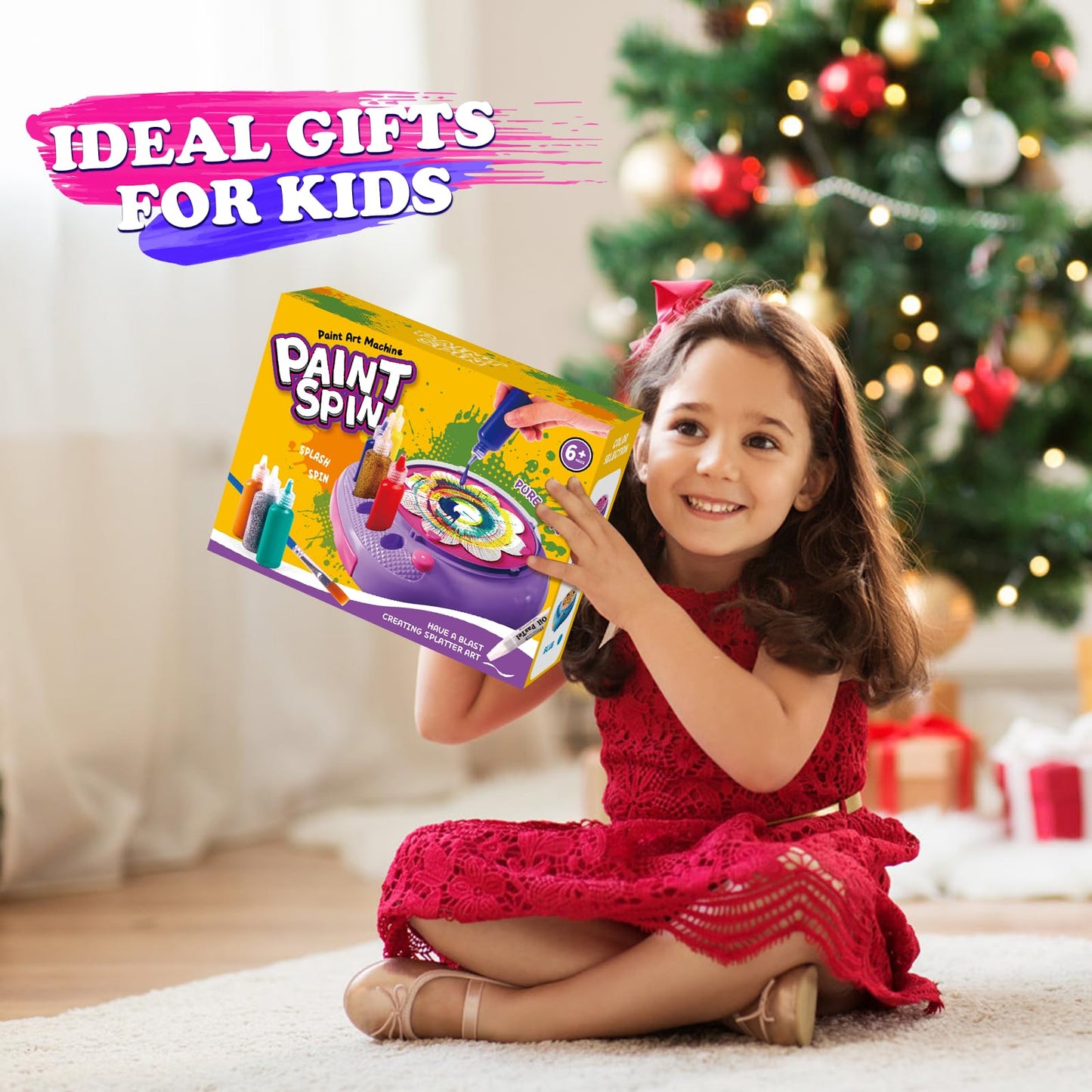 Arts and Crafts for Kids Ages 4-8,Paint Spin Art Machine Kit,Art Craft Set for 6-9 Year Old,Cool Painting Spinner Toys Kits Set,Art Supplies Birthday Gifts for Boy Girl Ages 6 7 8 9 10 11 12 (Purple)