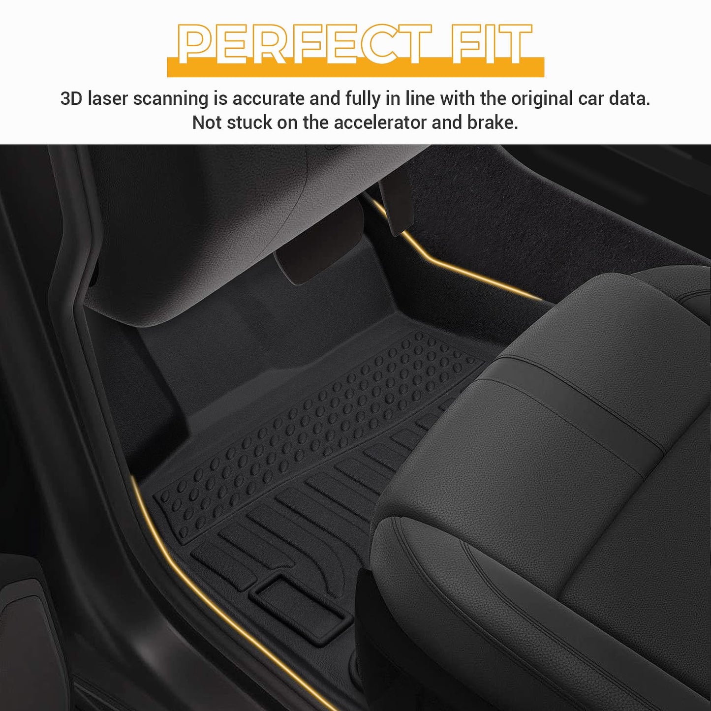 All-Weather TPE Rubber Floor Mats Compatible with 2012 2013 2014 2015 2016 2017 2018 Audi A6 S6, Custom Fit Full Car Carpet Liners Set (Black)