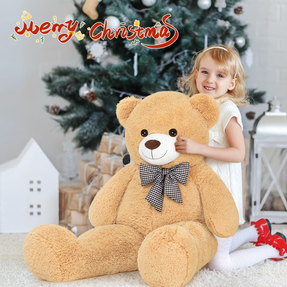 Yeqivo Giant Teddy Bear XXL Giant Teddybear (Light Brown)