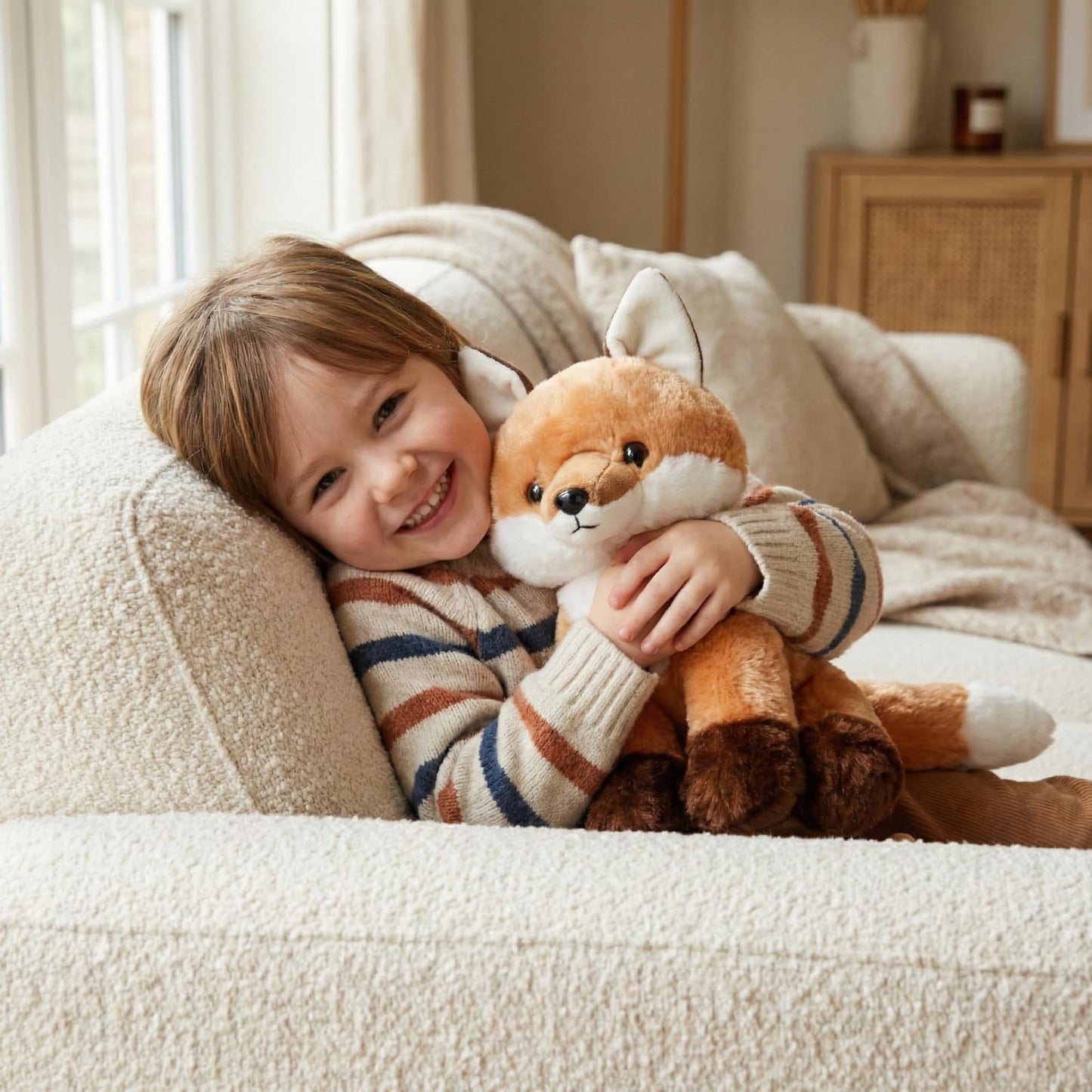 WEIGEDU Stuffed Fox, Red Fox Stuffed Animal Plush Toy with Big Tail for Kids Boys Girls Birthday Bedtime Gift, 13 inches
