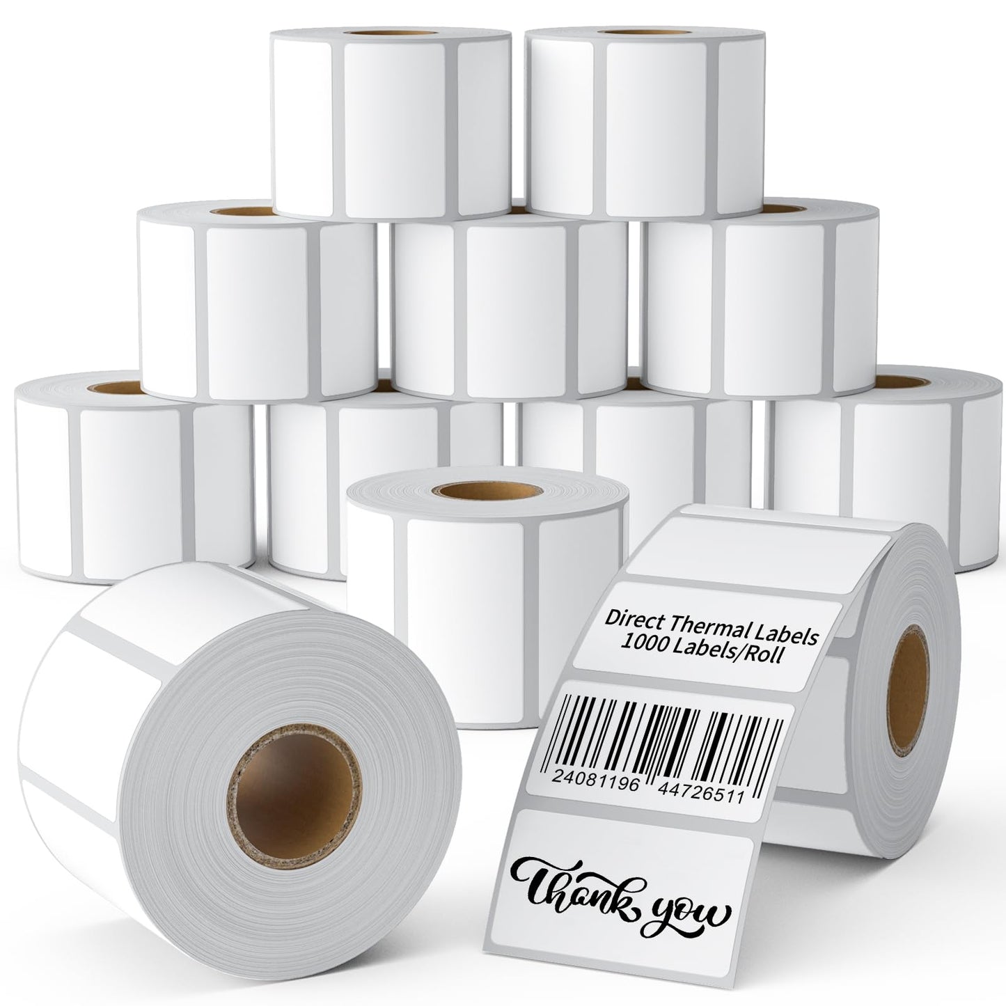 2.25" x 1.25" 12000 Labels Direct Thermal Labels, Self-Adhesive Barcode & Multipurpose Labels Compatible with Zebra & Rollo Label Printer, Barcode Address Shipping Labels,12 Rolls