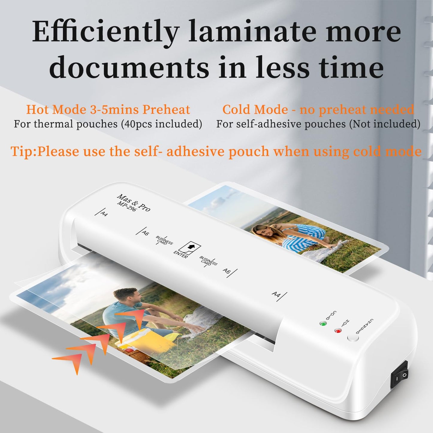 9 Inch Thermal Laminator Machine with 40 Laminating Sheets