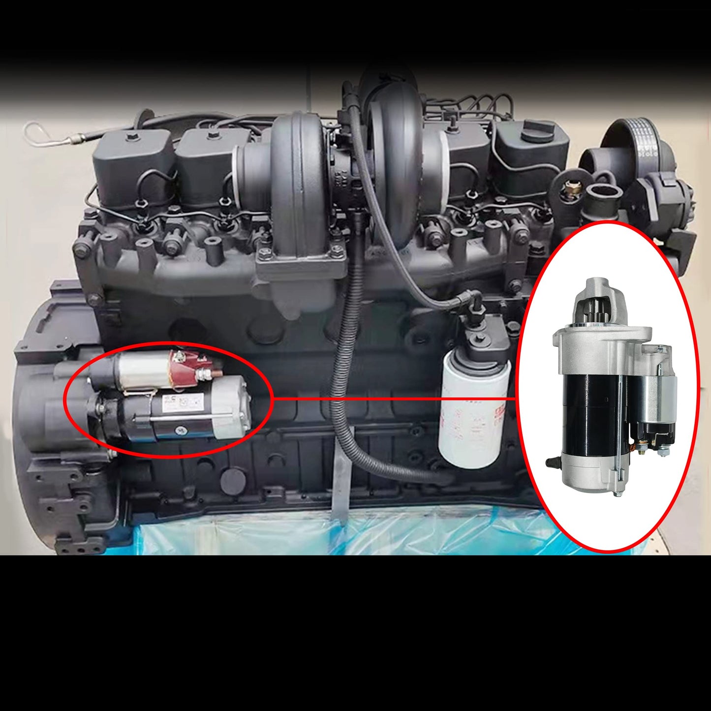 Boatrip 18413 New Starter Motor Replacement for Kubota ZD326 ZD331 ZD25 ZD28 D1105 Zero Turn Mower 25HP Diesel Engine OE#: 1G069-63010 1G069-63011 1G069-63012 77700-02596 428000-1160 SND0476