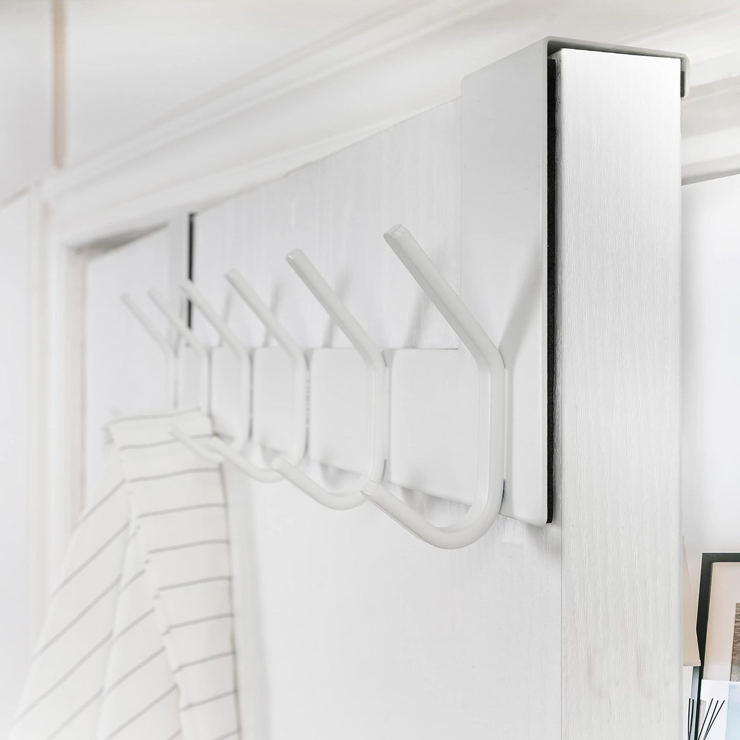 WEBI Over The Door Hook White,Over The Door Towel Rack,Over Door Hanger,Door Coat Hanger,Towel Hanger Over The Door Coat Rack for Hanging Clothes,Towels,Back of Bathroom,2 Packs