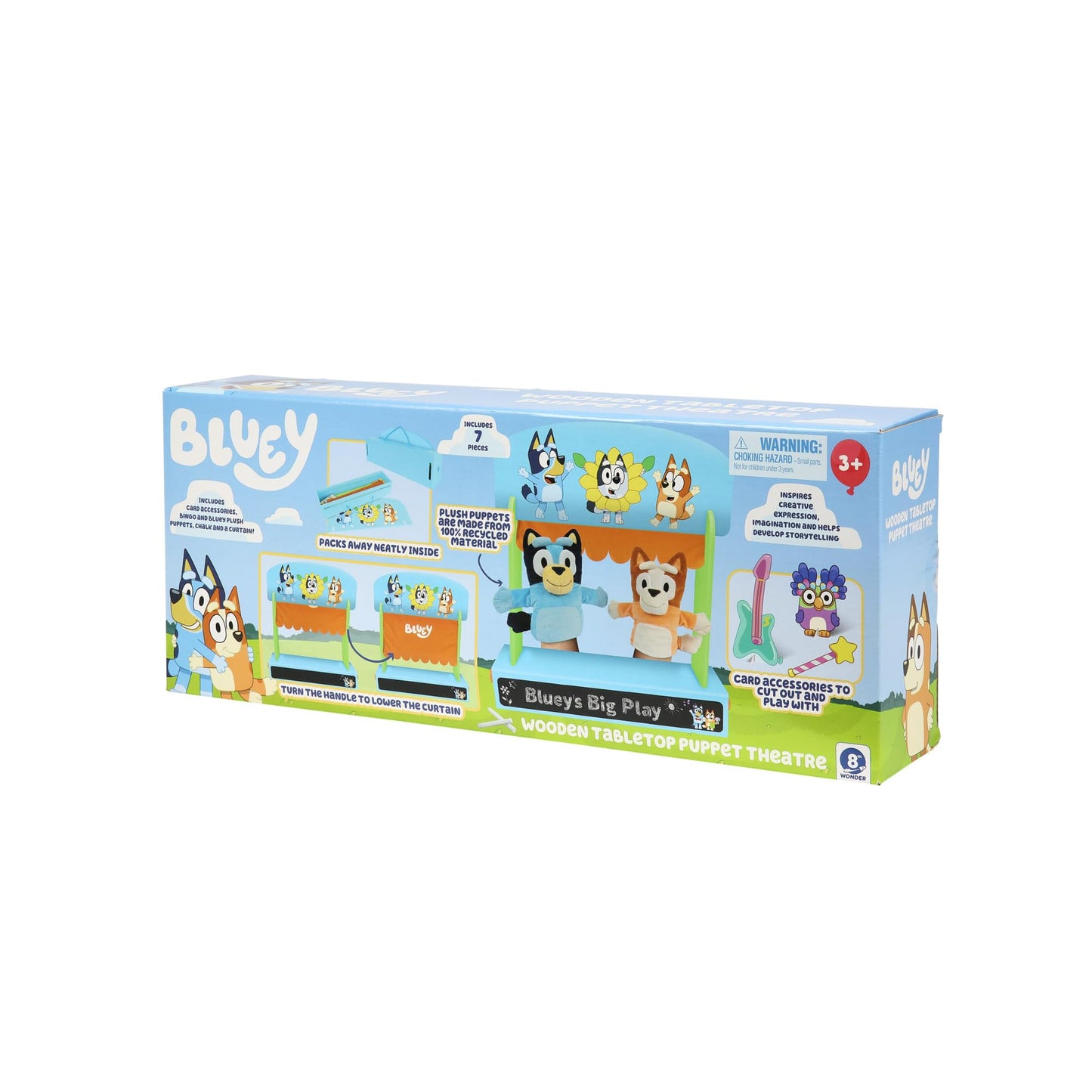 Bluey – Puppet Theater – Colorful Wooden Play Set with Theater and Puppets – FSC-Certified Material – Imaginative Fun for Ages 3 Years and Up