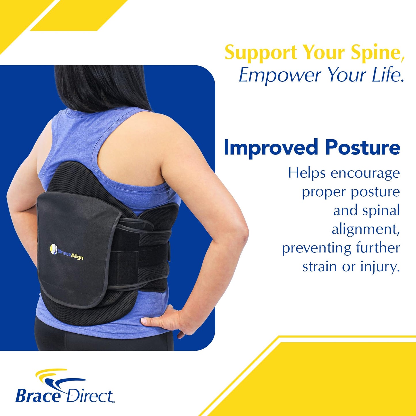 Brace Align VertebrAlign LSO Lumbar Back Brace, Medical Grade Lower Back Pain Relief for Herniated Discs, Sciatica, Post-Op, PDAC L0631 L0637 L0648 L0650, Black, Size Fits Most (23–50 in Waist)