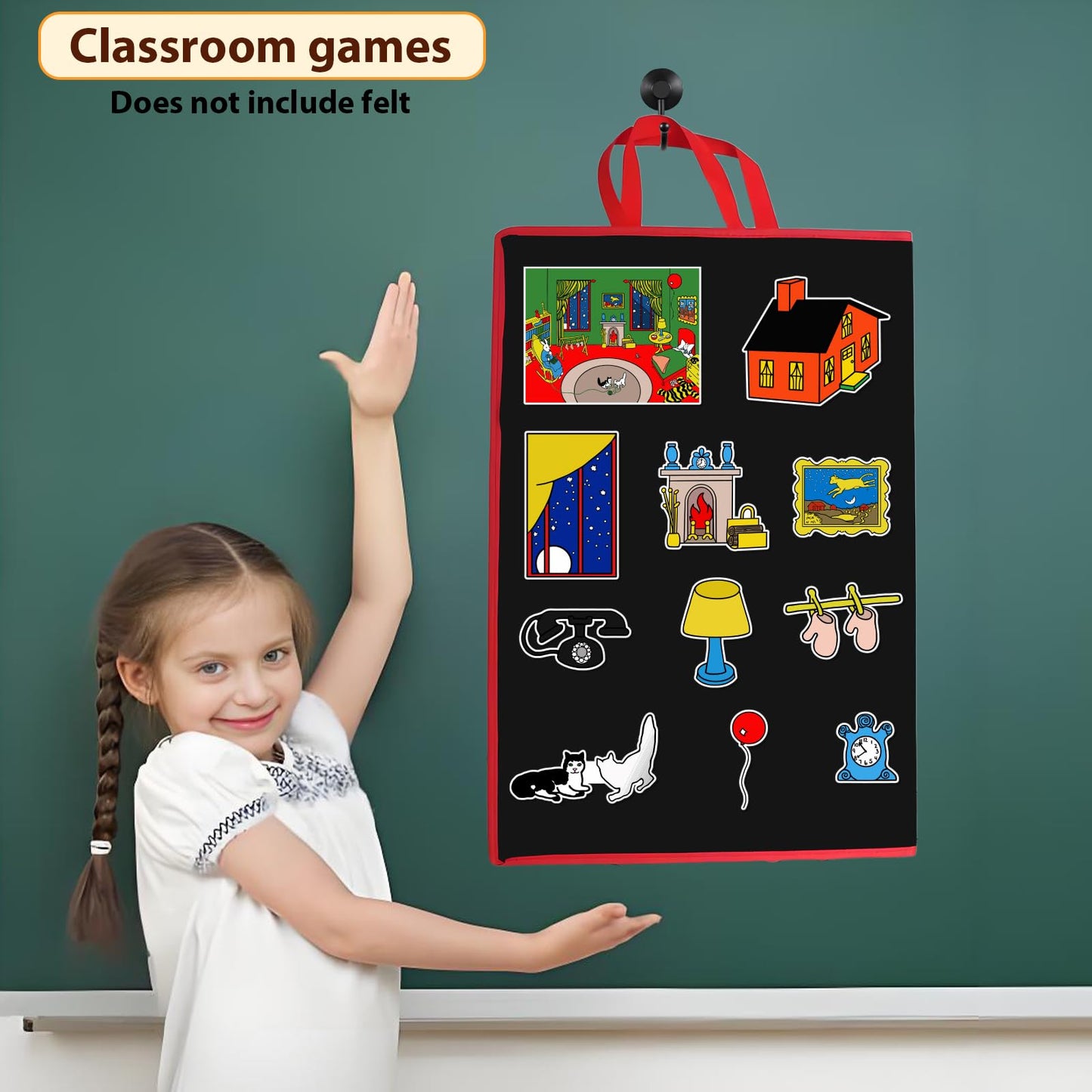 Ai fsem Large Felt Flannel Board Portable Double-Sided Foldable Felt Story Boards for Toddlers Storytelling Learning ActivitiesTeacher Supplies