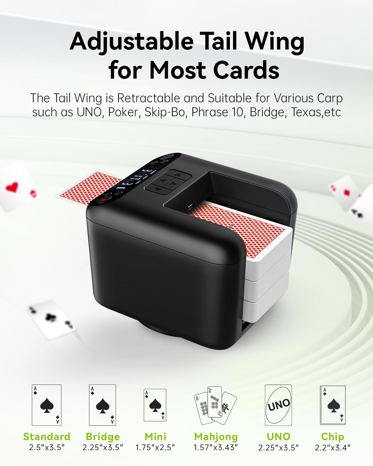KPAW Automatic Card Dealer Machine Rotating 360 for Playing Cards 2/1/3 Decks USB Rechargeable Card Dealing Machine,Connect 4 Wireless Remotes for Texas Holdem Uno Card Game (Black, 3 Deck)