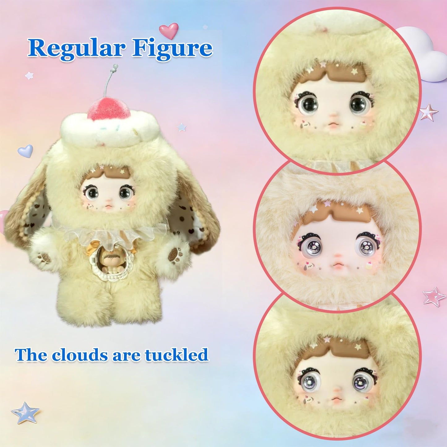 Waicommen A bite of Sweetheart Series Blind Plush Box, 1PC (1 of 7 Possible Styles), 6 Regular Figure and 1 Hidden Figure, for 15 Years Old and Up Collection, (Pack of 1)