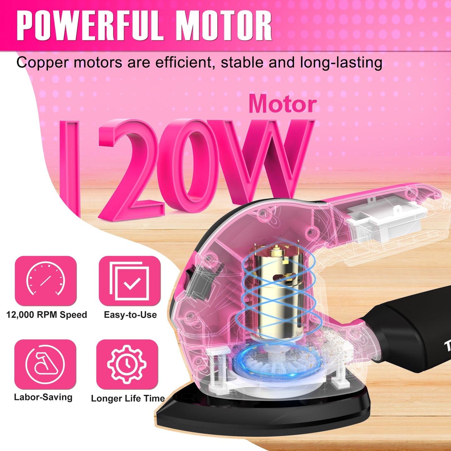 Cordless Detail Sander - 20V Electric Hand Sander with 22Pcs Sandpapers, 12000 RPM Mouse Sander with Dust Bag, Compact Palm Sander Tool for Woodworking, 2.0Ah Battery and Charger Included